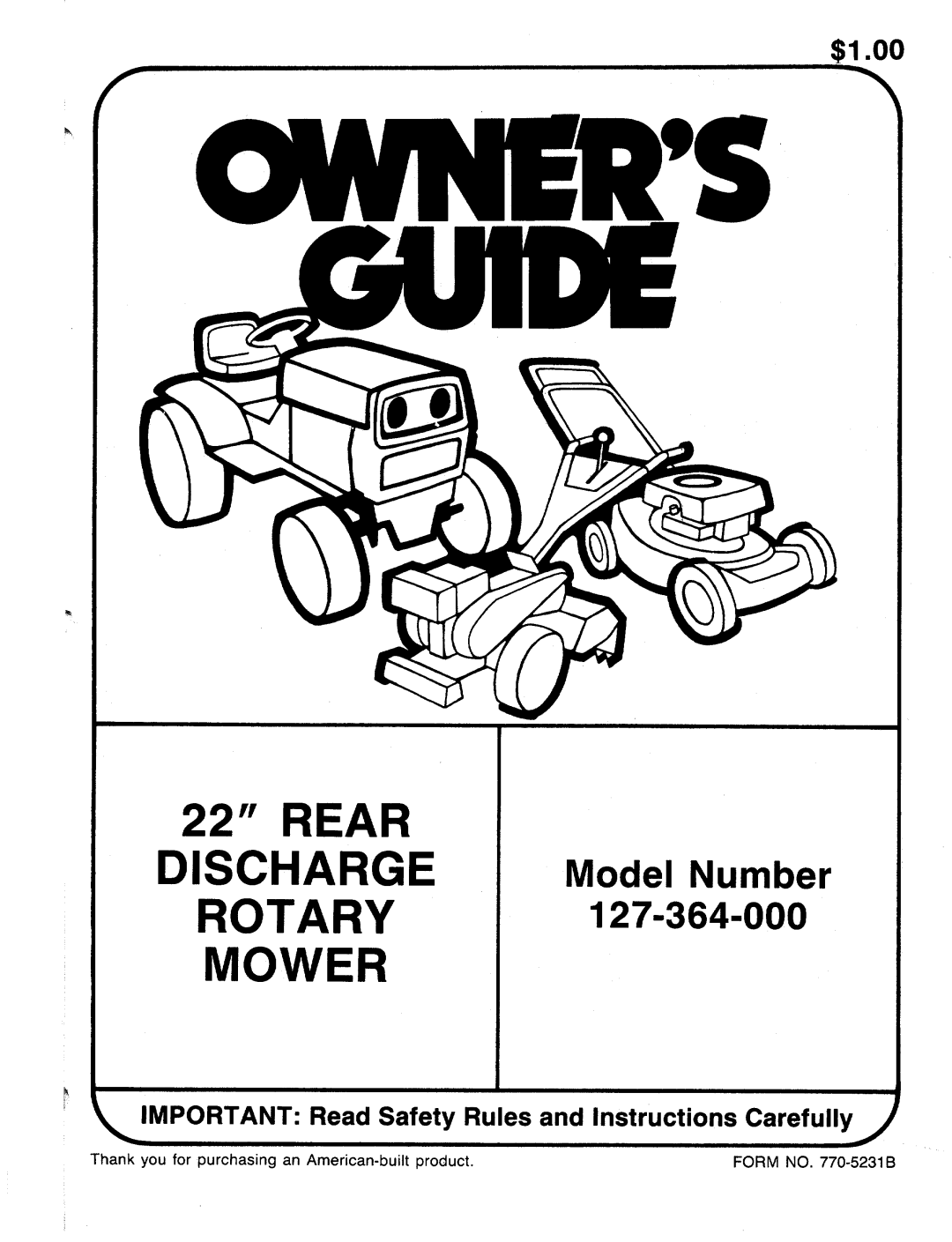 MTD 127-364-000 manual 