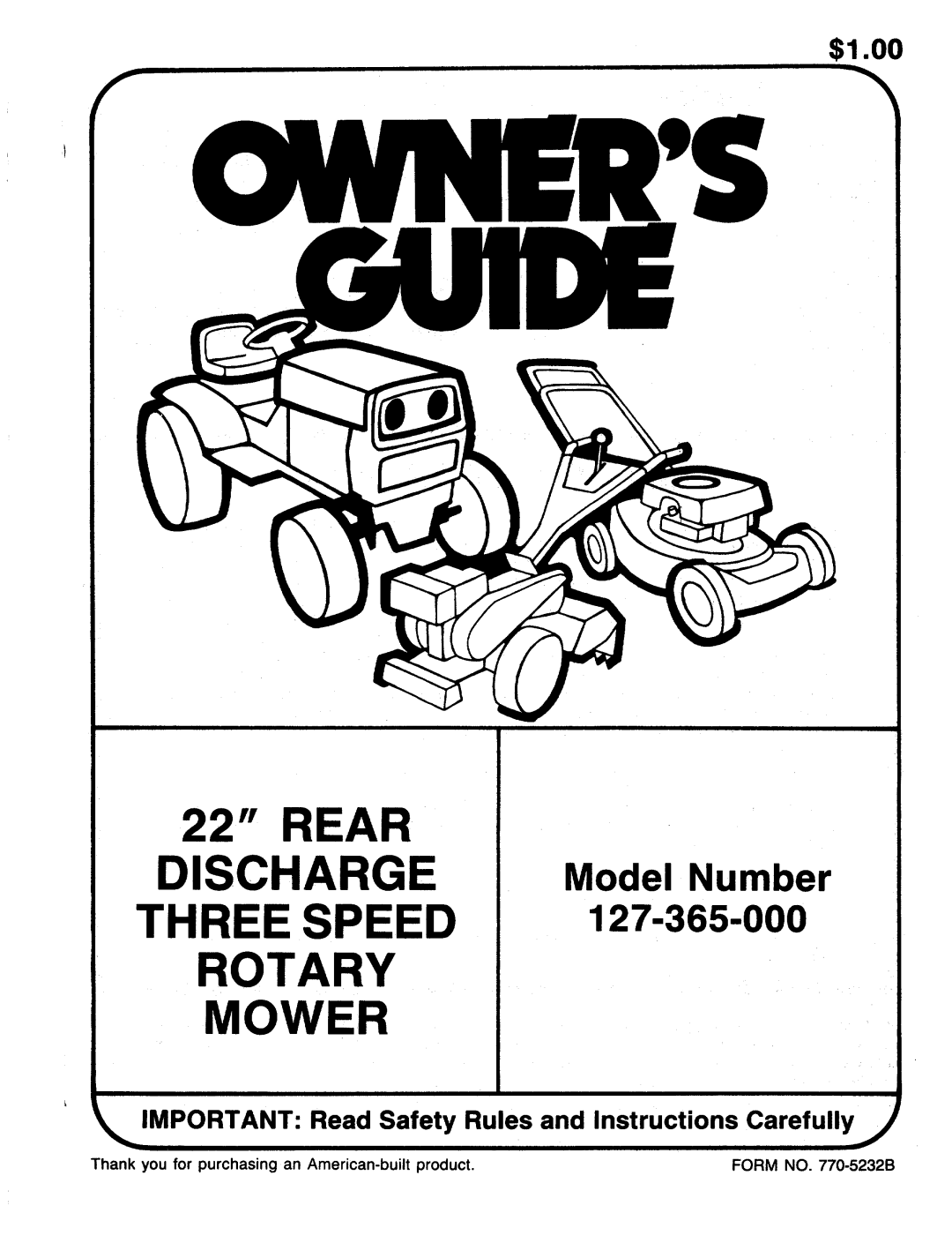 MTD 127-365-000 manual 