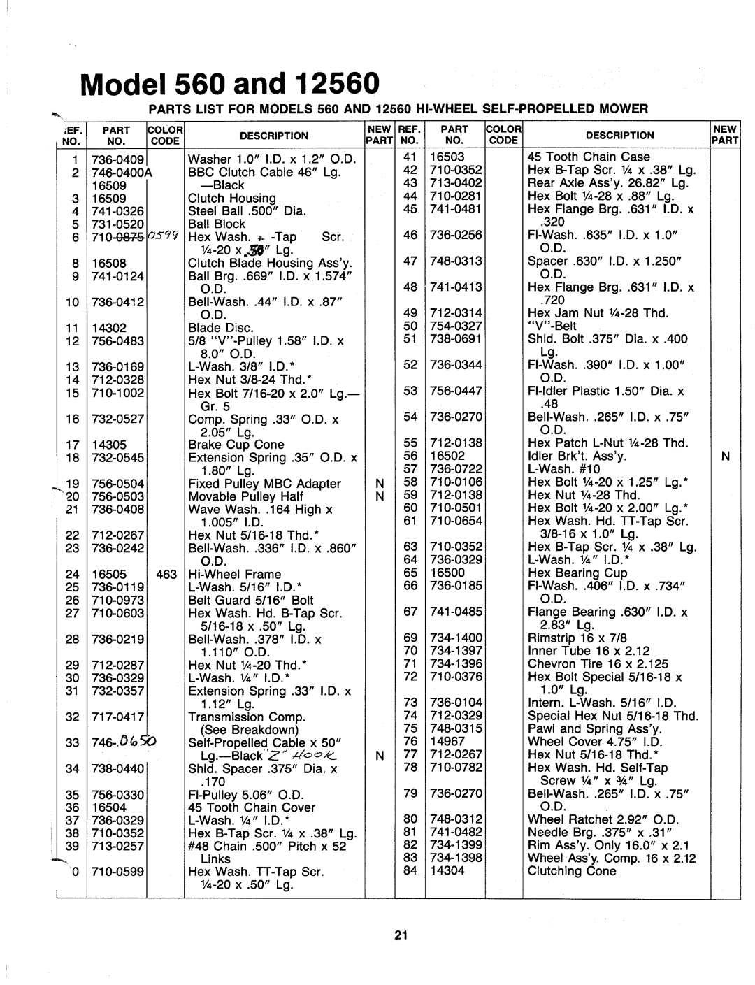 MTD 12560-7, 127-560-000 manual 