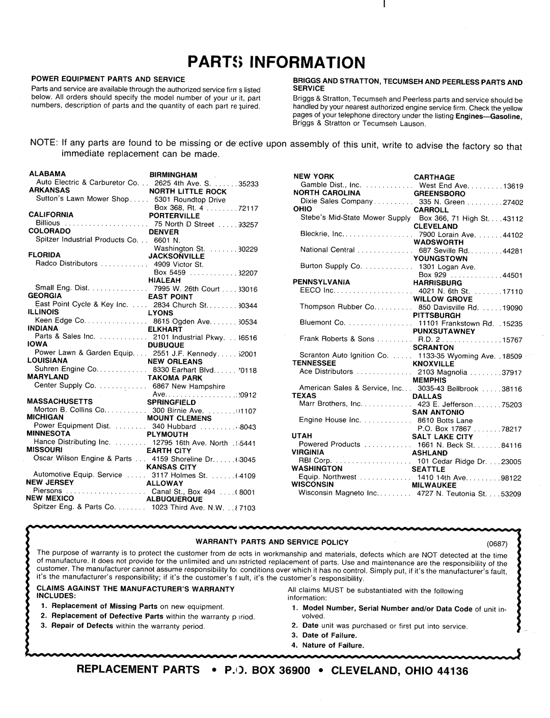 MTD 128-166B401 manual 