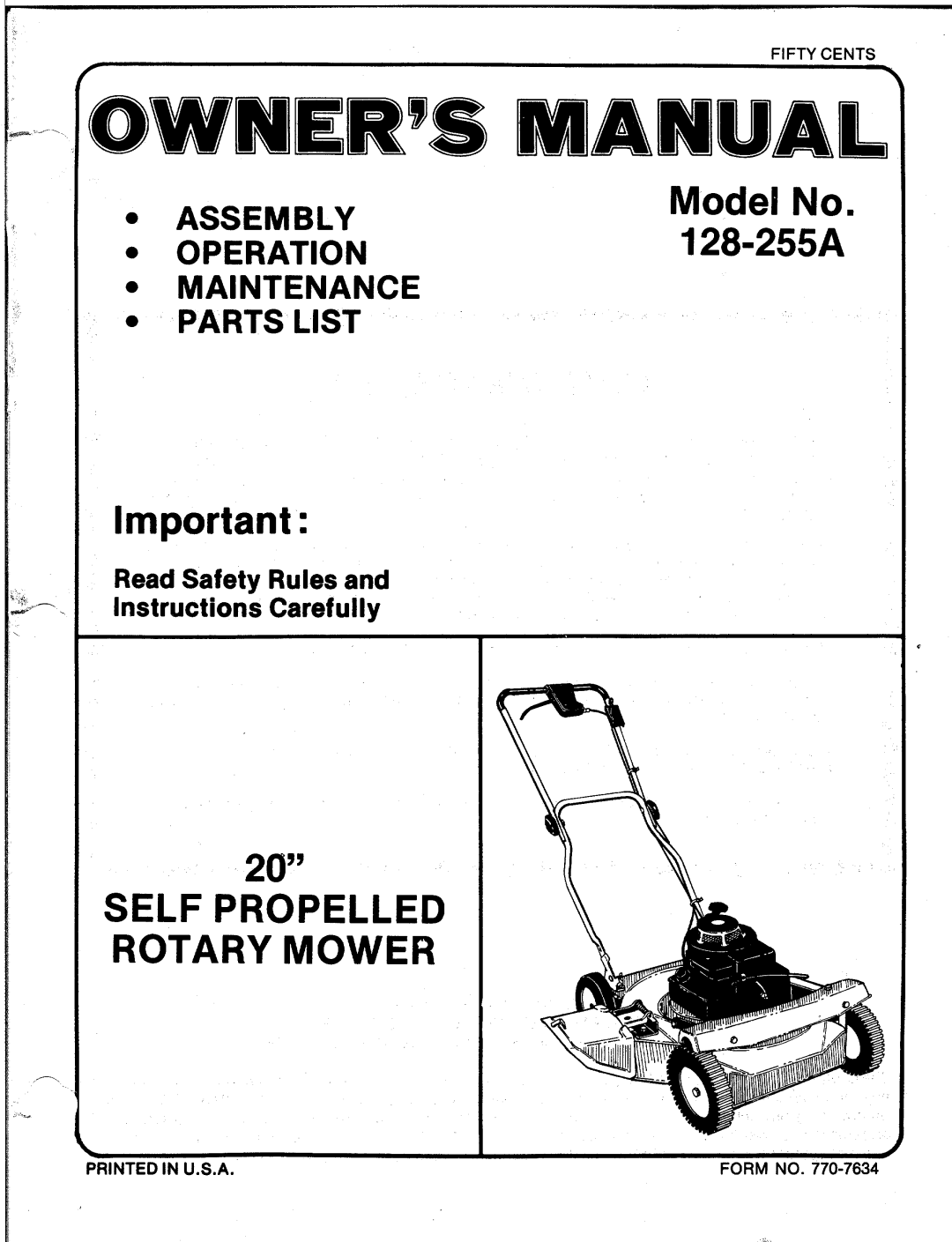 MTD 128-255A manual 