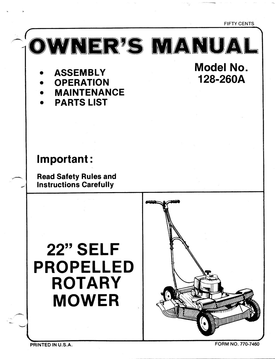 MTD 128-260A manual 