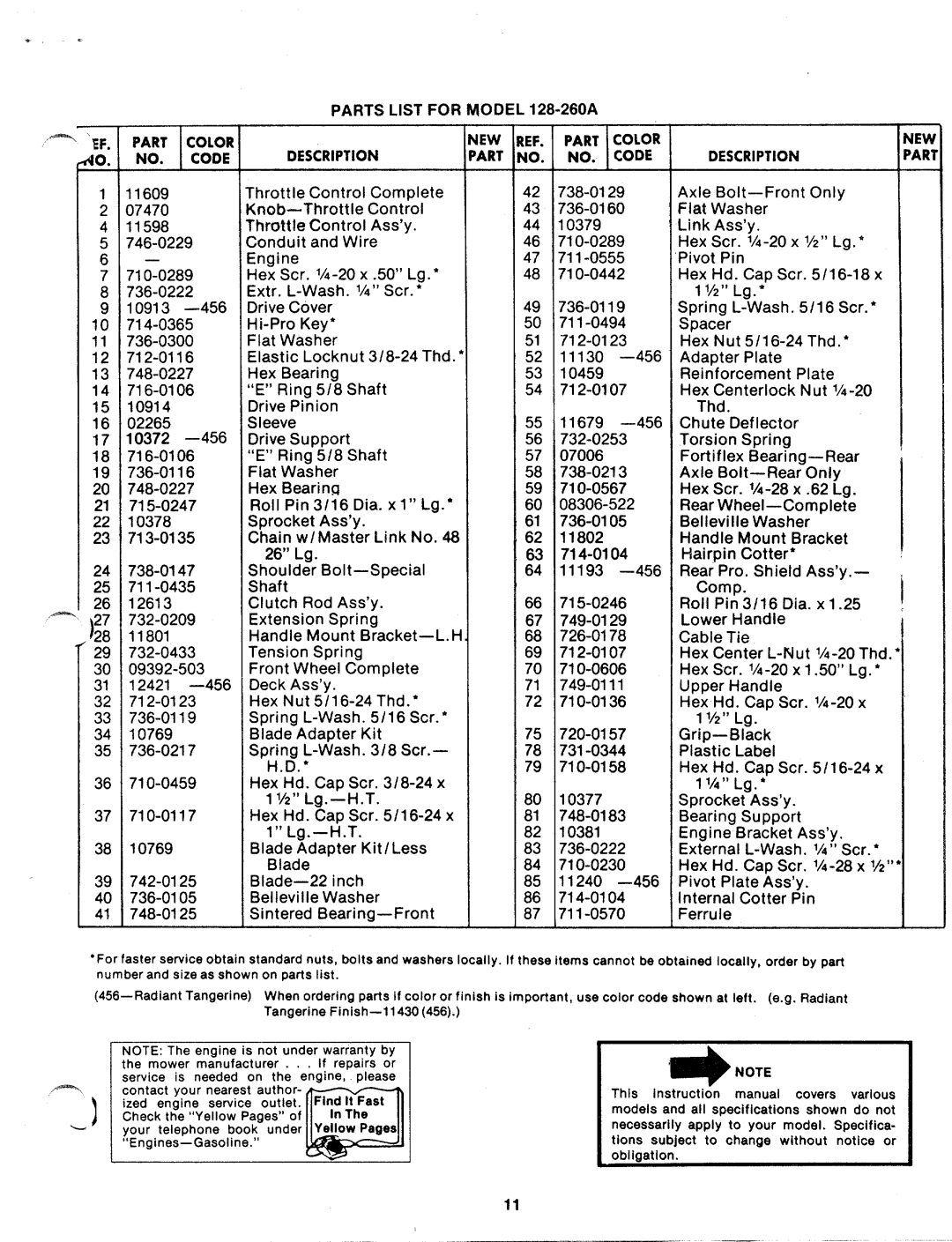 MTD 128-260A manual 