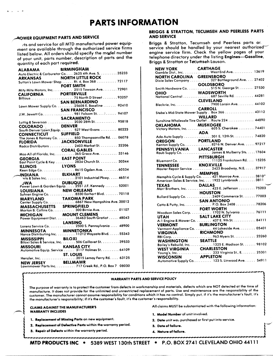 MTD 128-260A manual 