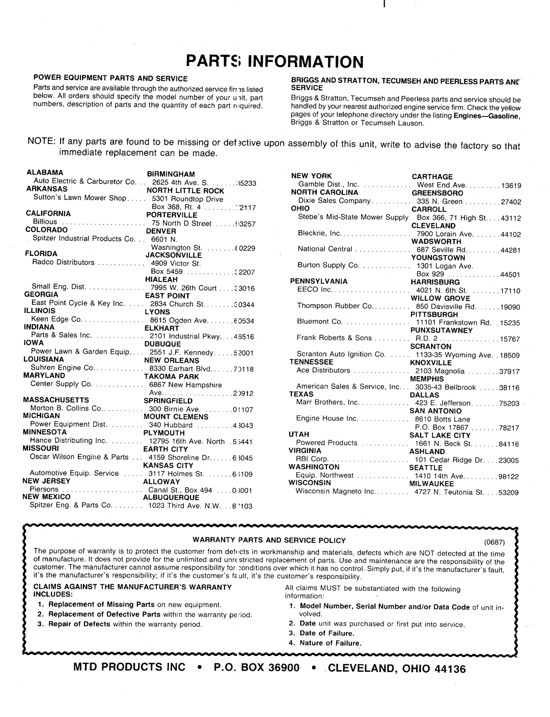 MTD 128-252R000, 128-269R000, 128-250R000, 128-262R000, 128-266R000 manual 