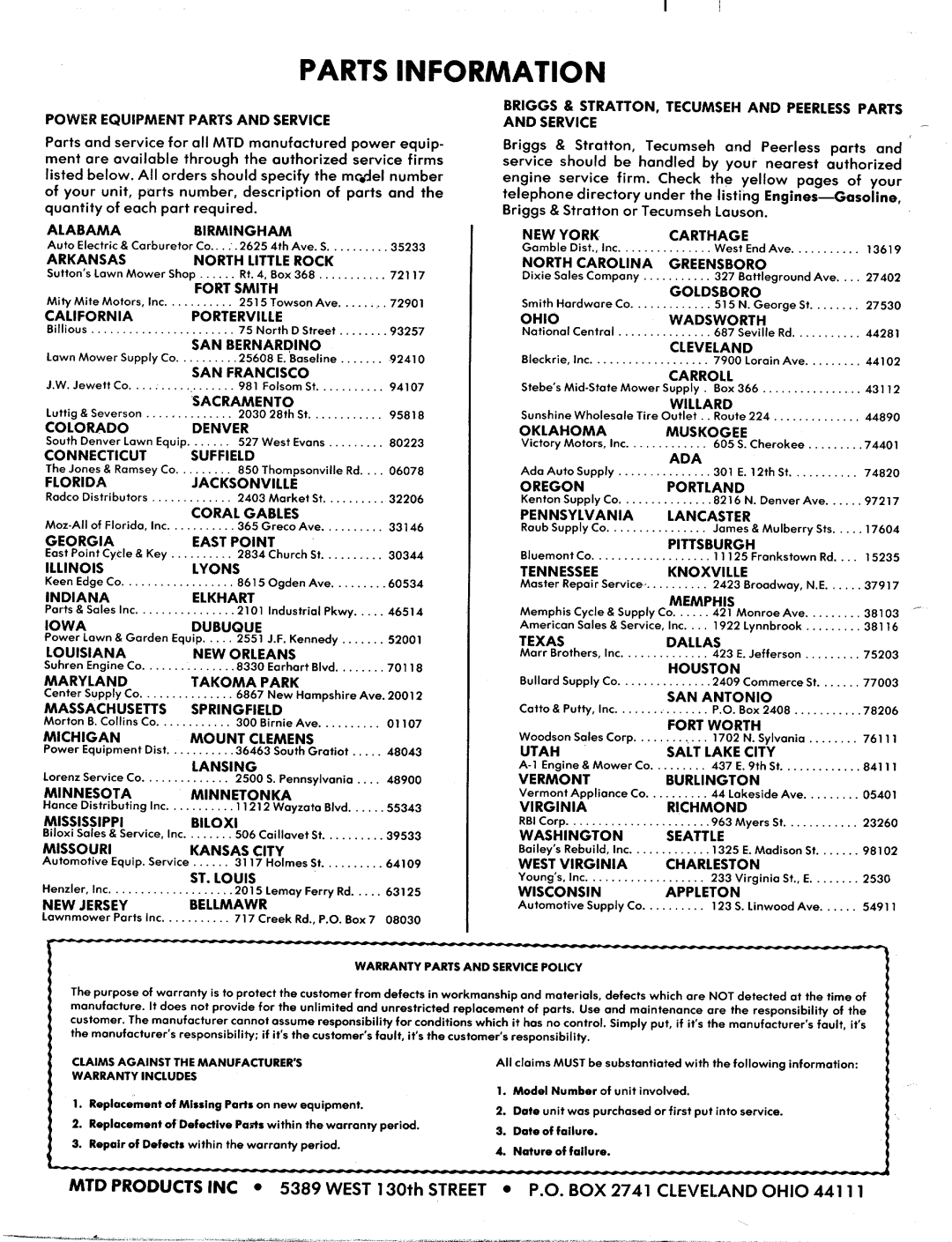 MTD 128-270A manual 