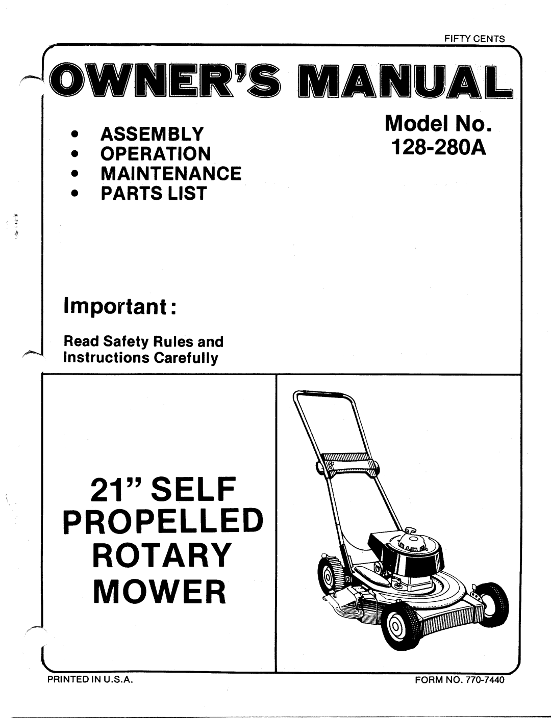 MTD 128-280A manual 