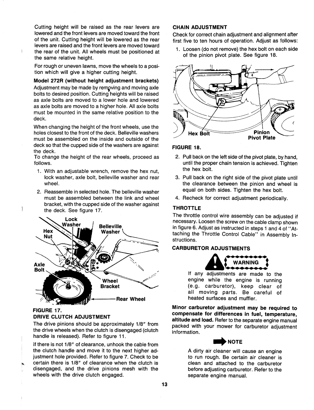 MTD 128-289R000, 128-286R000, 128-282R000, 128-272R000 manual 