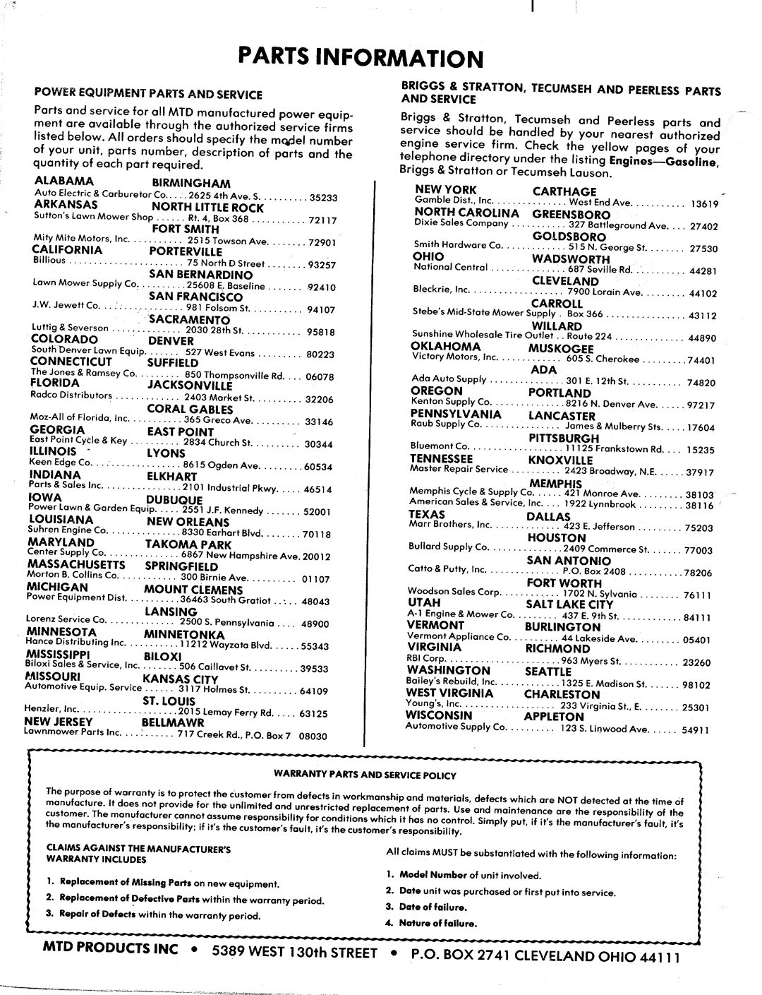 MTD 128-290A manual 