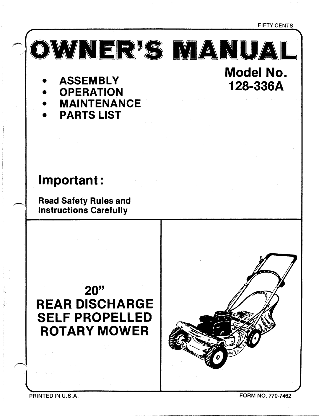 MTD 128-336A manual 