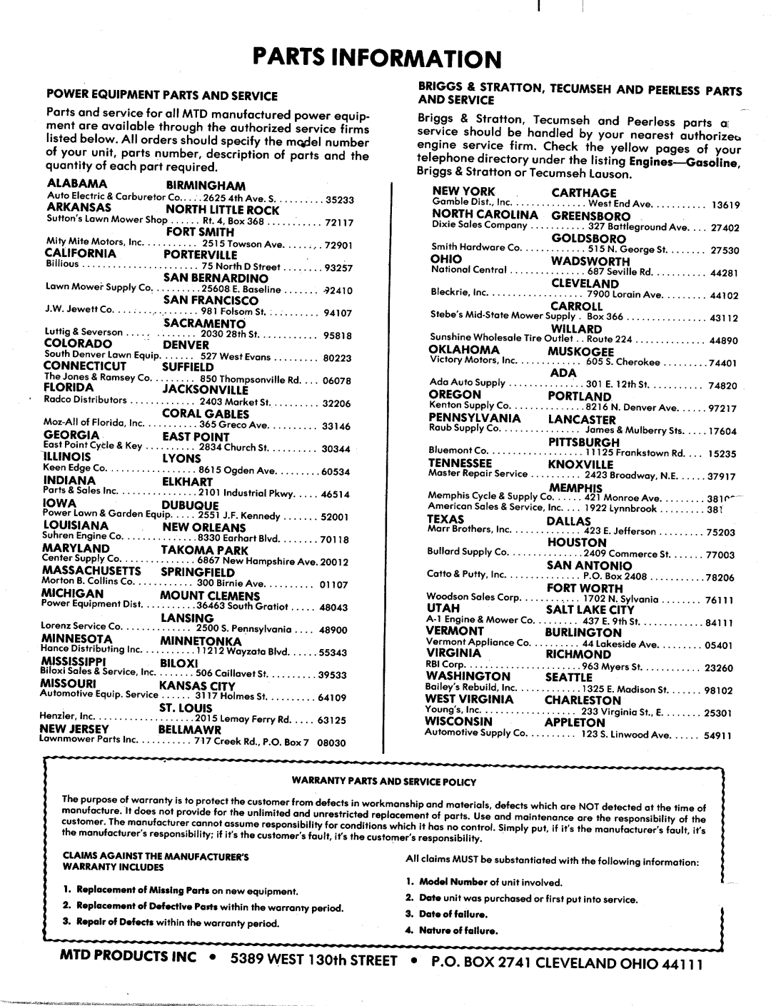 MTD 128-336A manual 