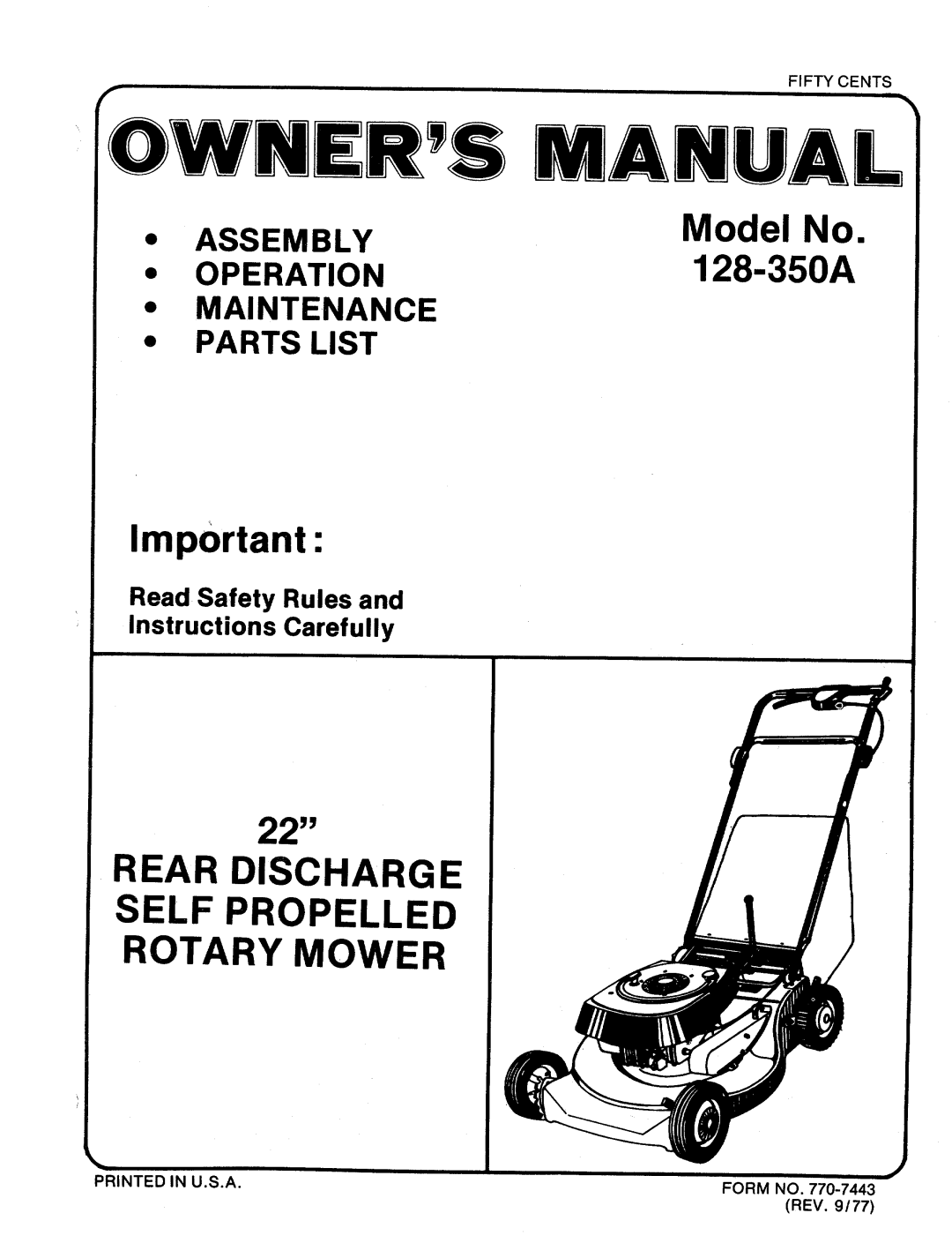 MTD 128-350A manual 