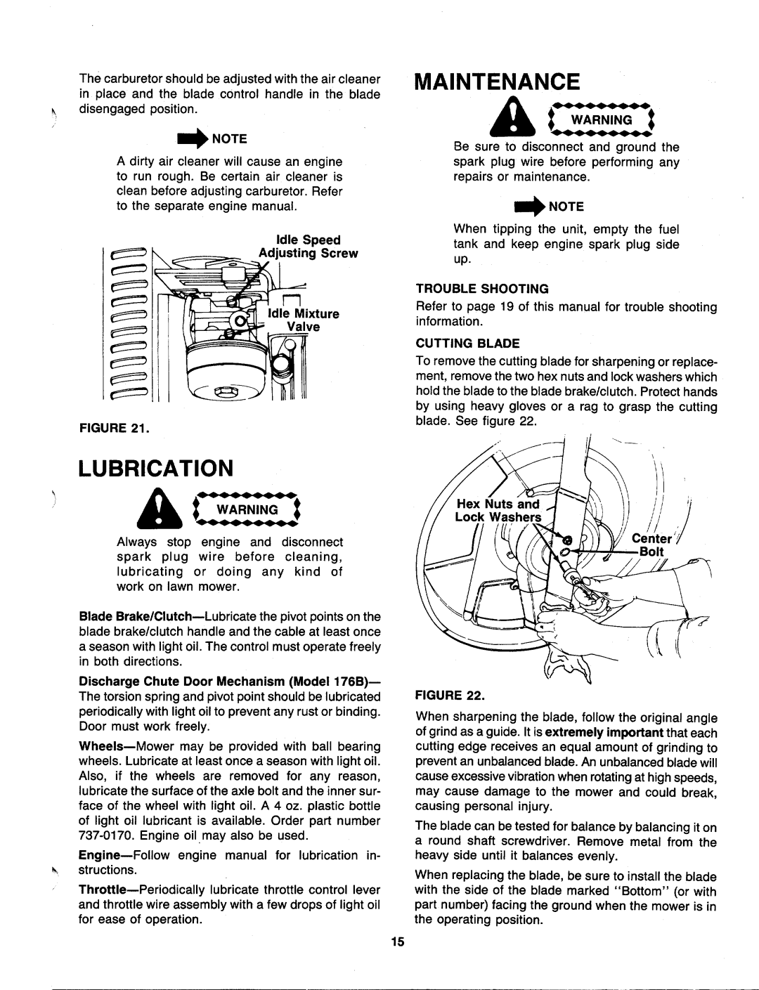 MTD 129-176B000, 129-166B000 manual 