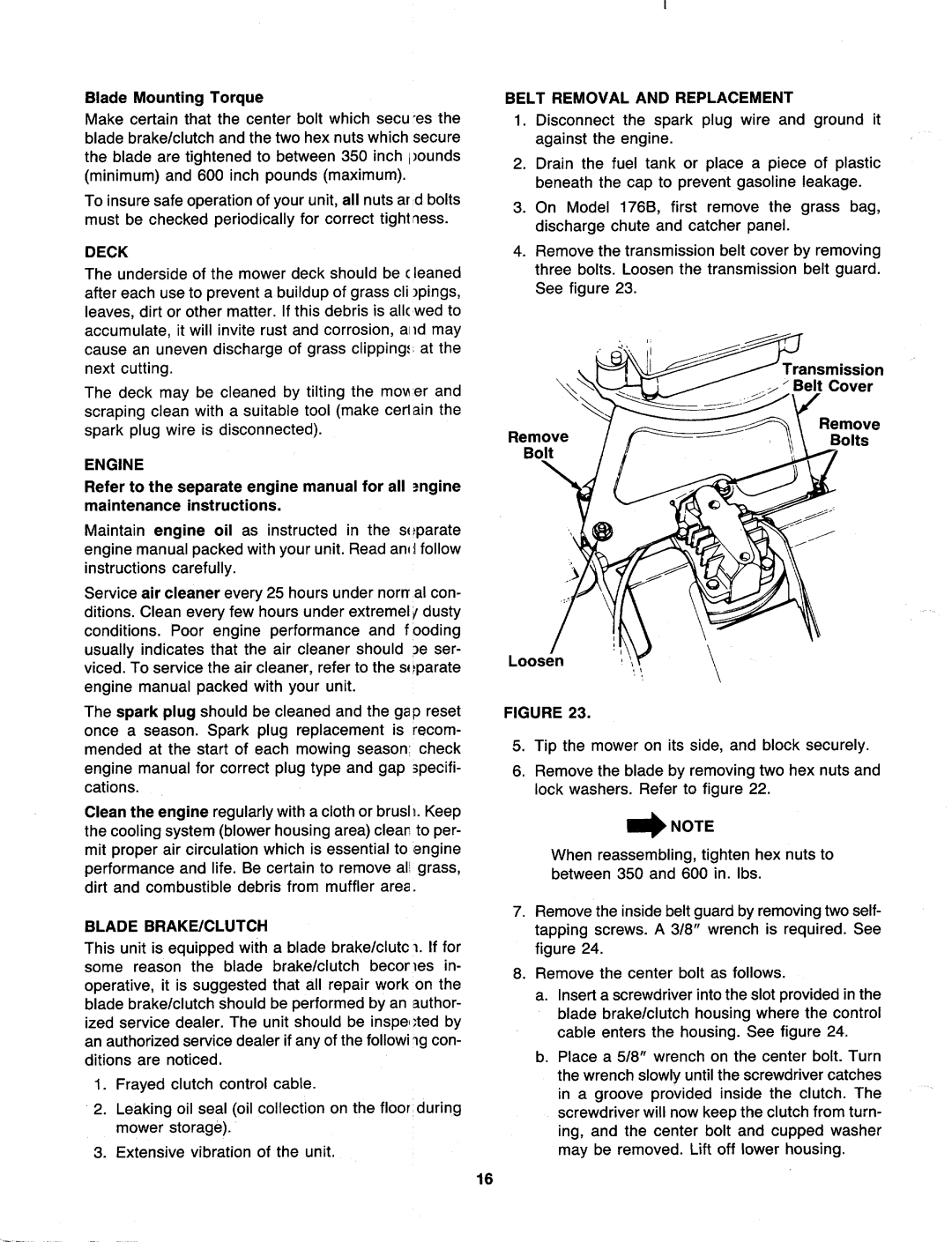 MTD 129-166B000, 129-176B000 manual 