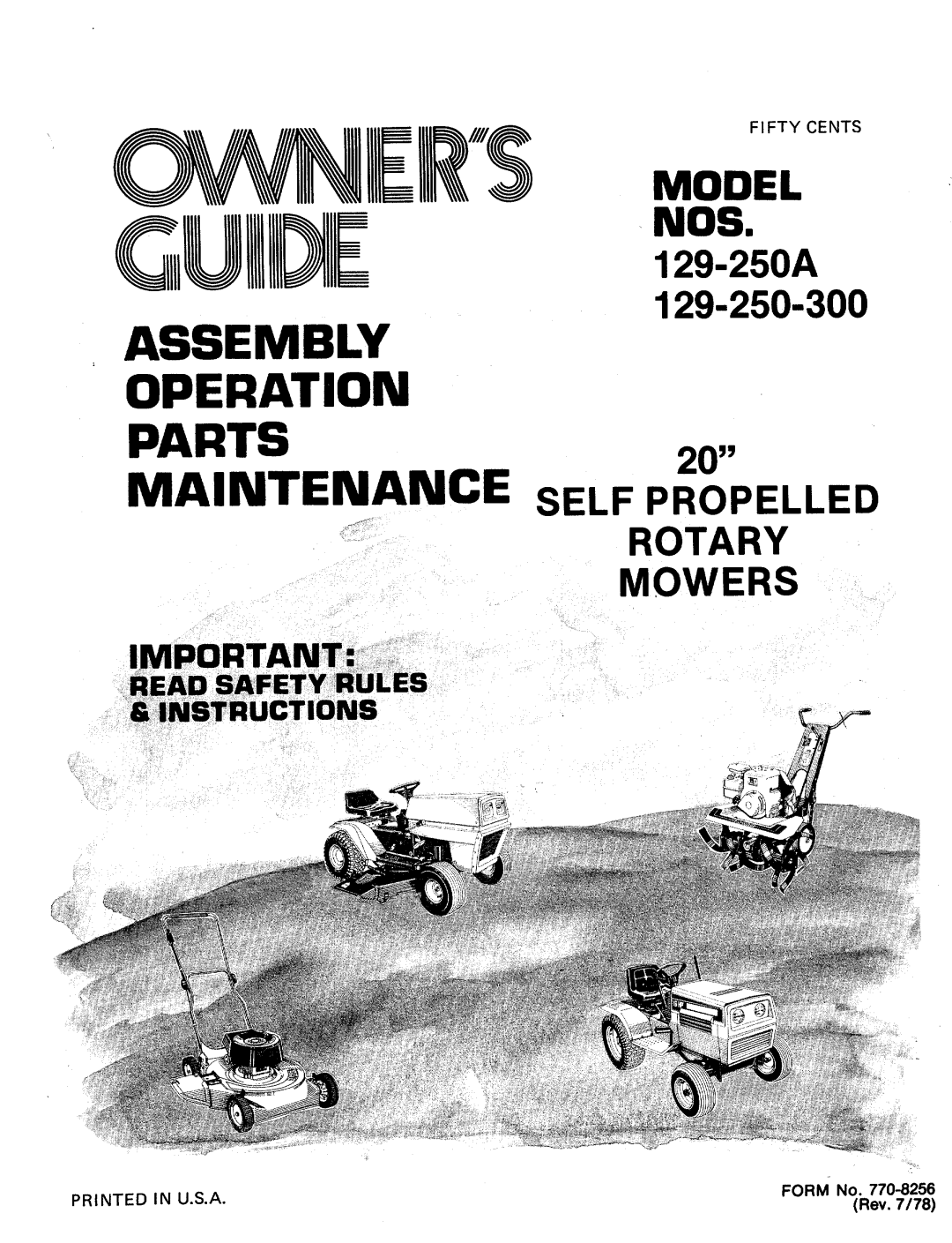 MTD 129-250A, 129-250-300 manual 