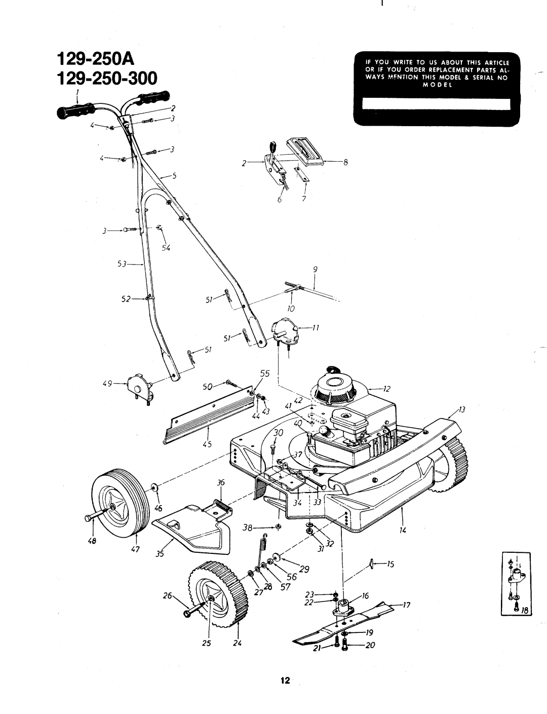 MTD 129-250A, 129-250-300 manual 