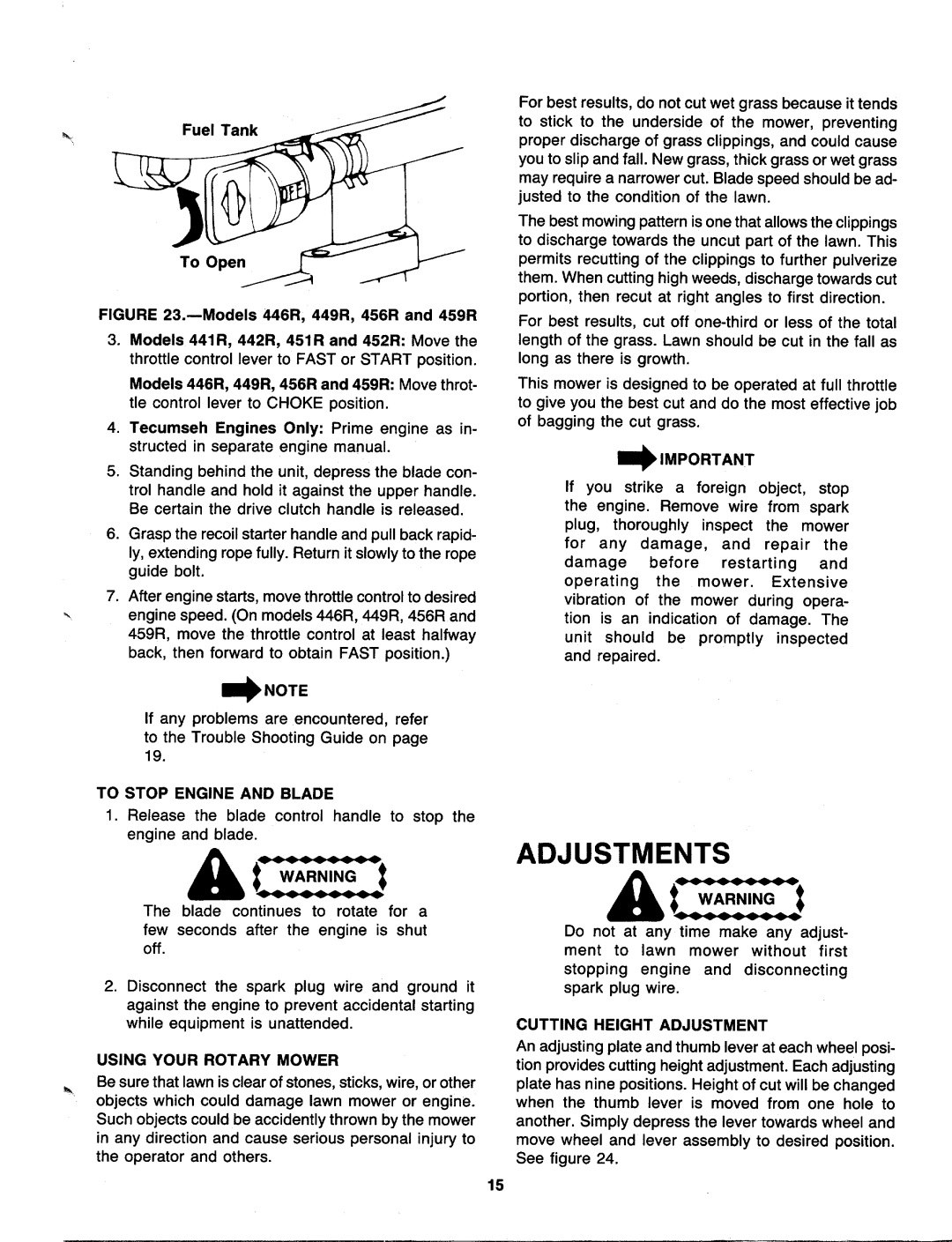 MTD 129-446R000, 129-441R000, 129-451R000, 129-459R000, 129-442R000, 129-456R000, 129-449R000, 129-452R000 manual 