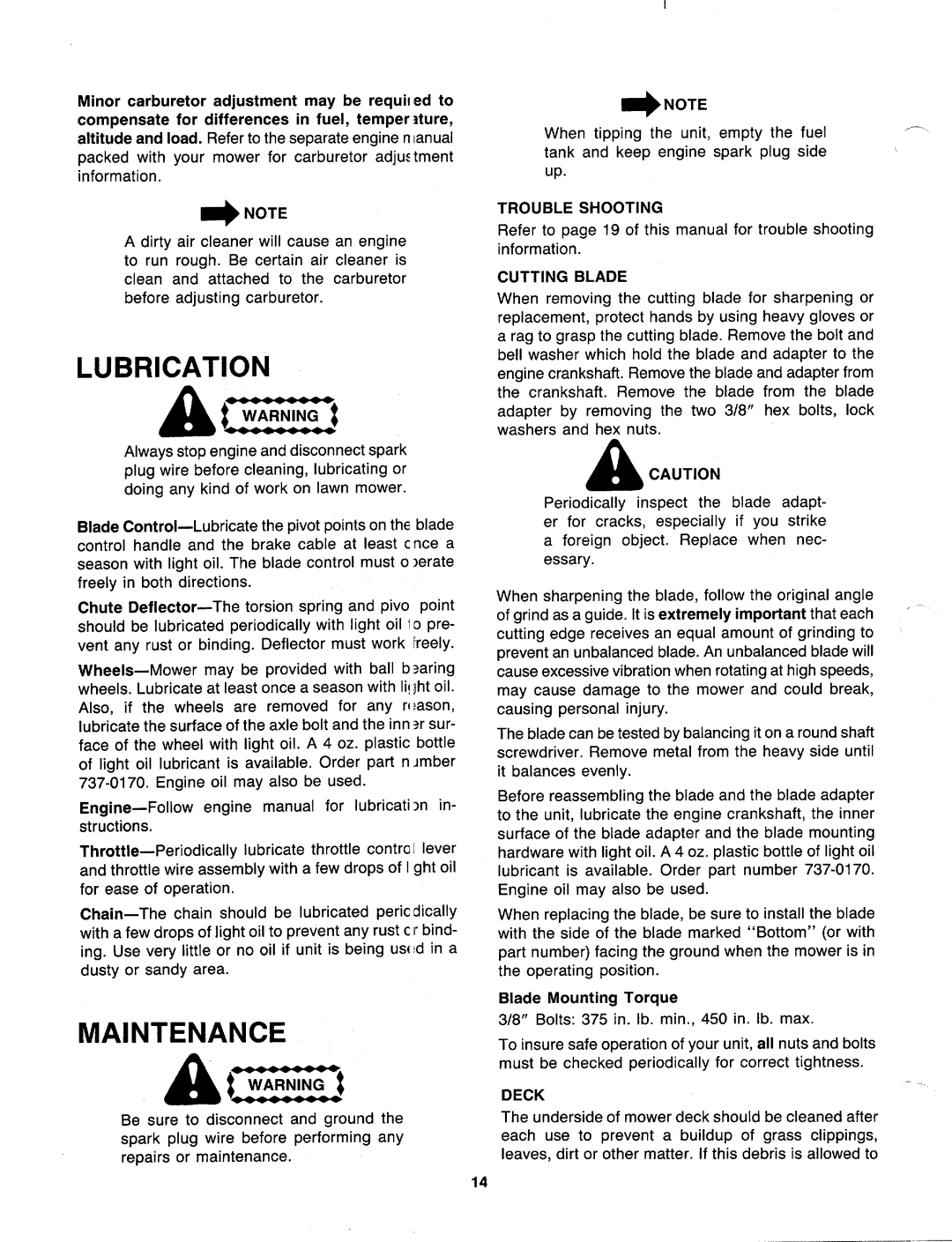 MTD 129-516R000 manual 