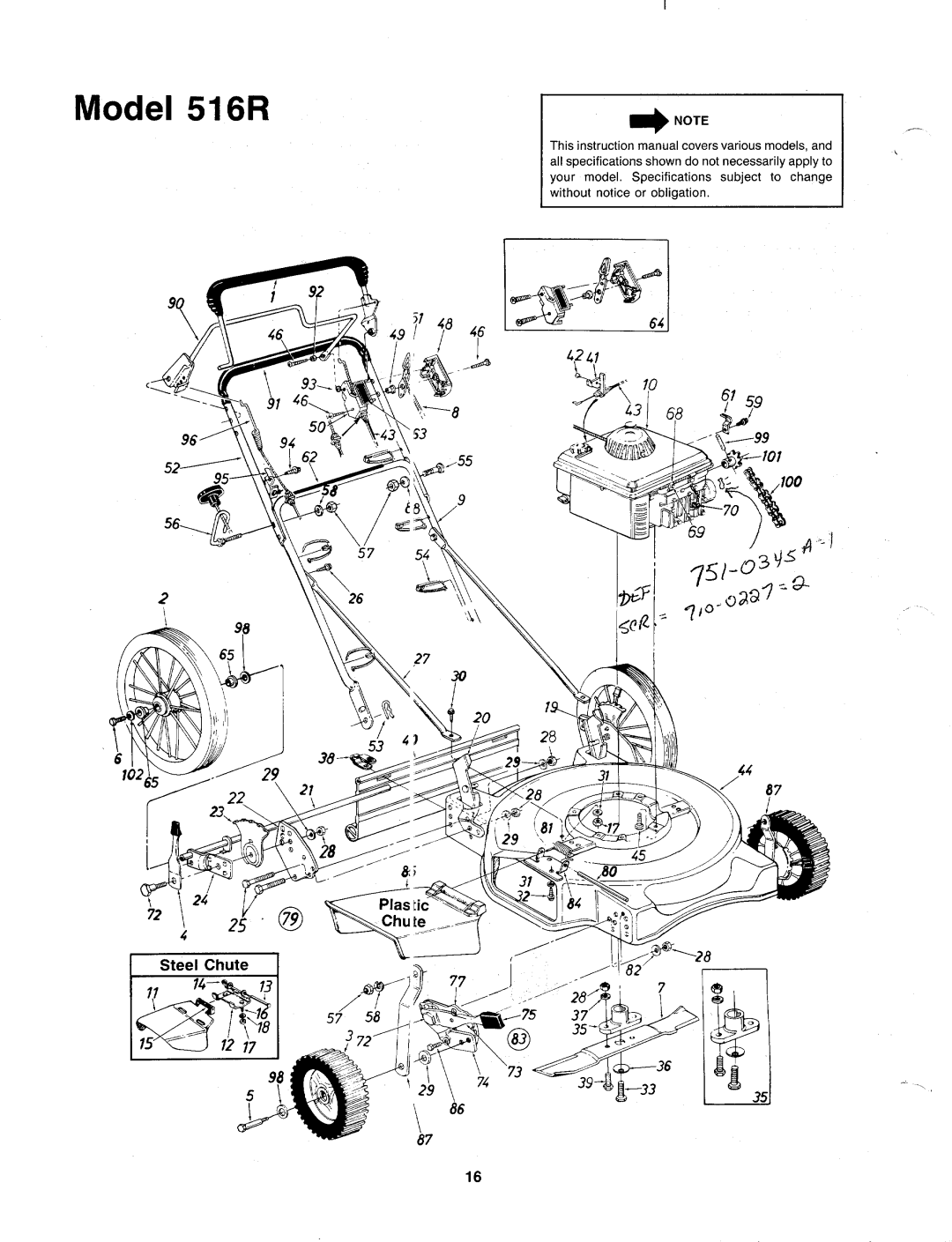 MTD 129-516R000 manual 