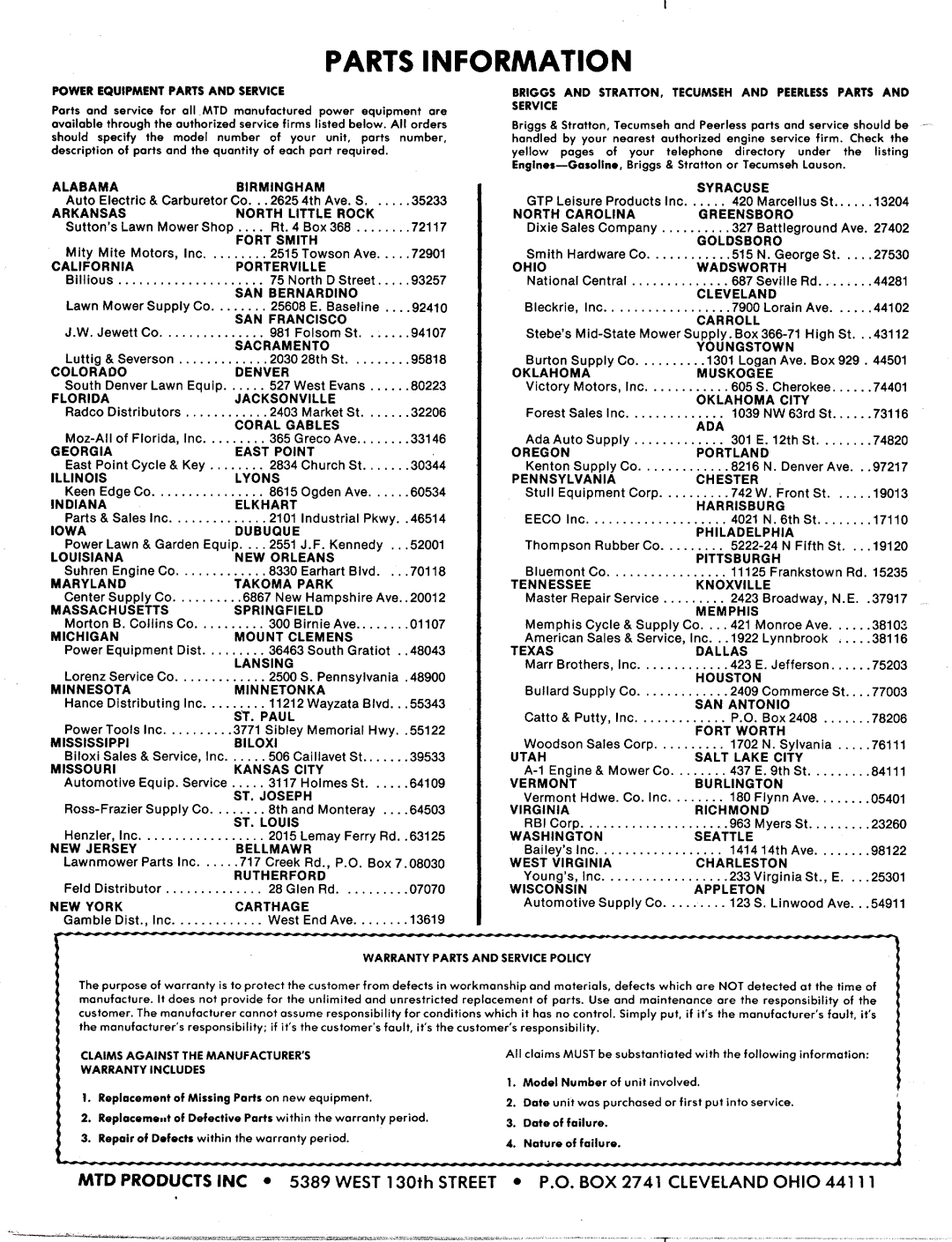 MTD 129-570A manual 