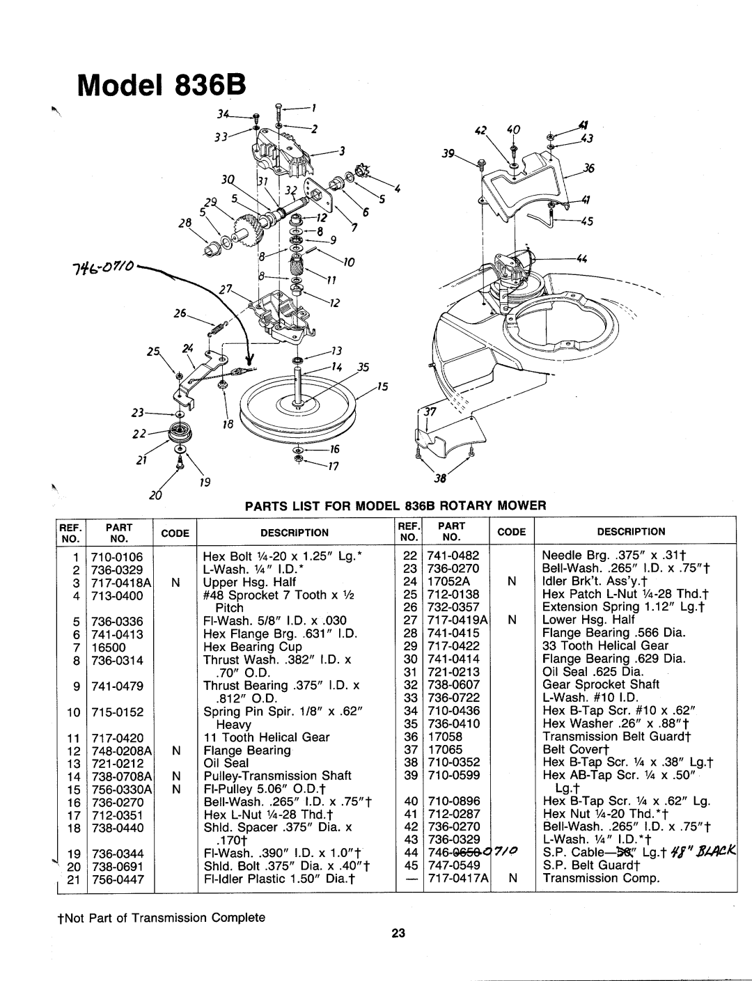 MTD 190-081-000, 129-836B401 manual 