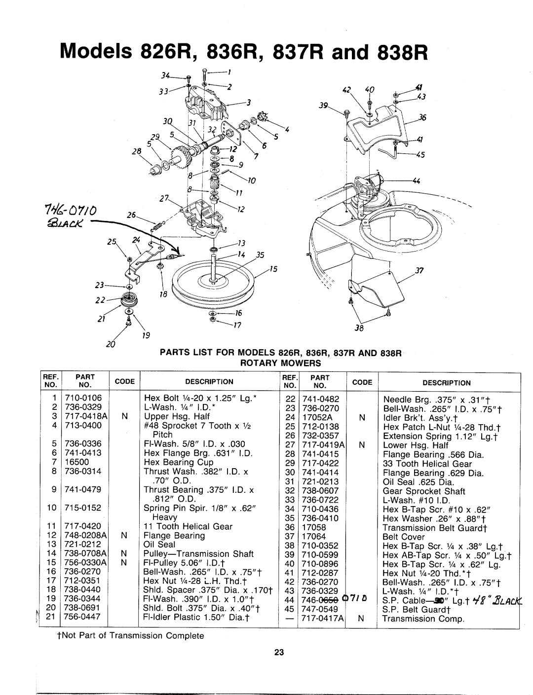 MTD 129-837R401, 129-838R401, 129-826R401, 129-836R401 manual 