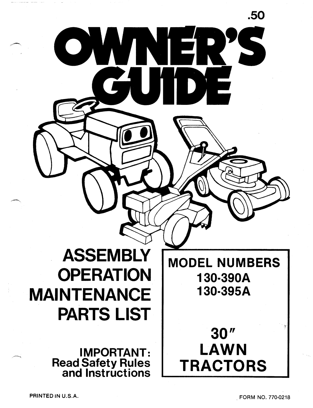 MTD 130-395A, 130-390A manual 