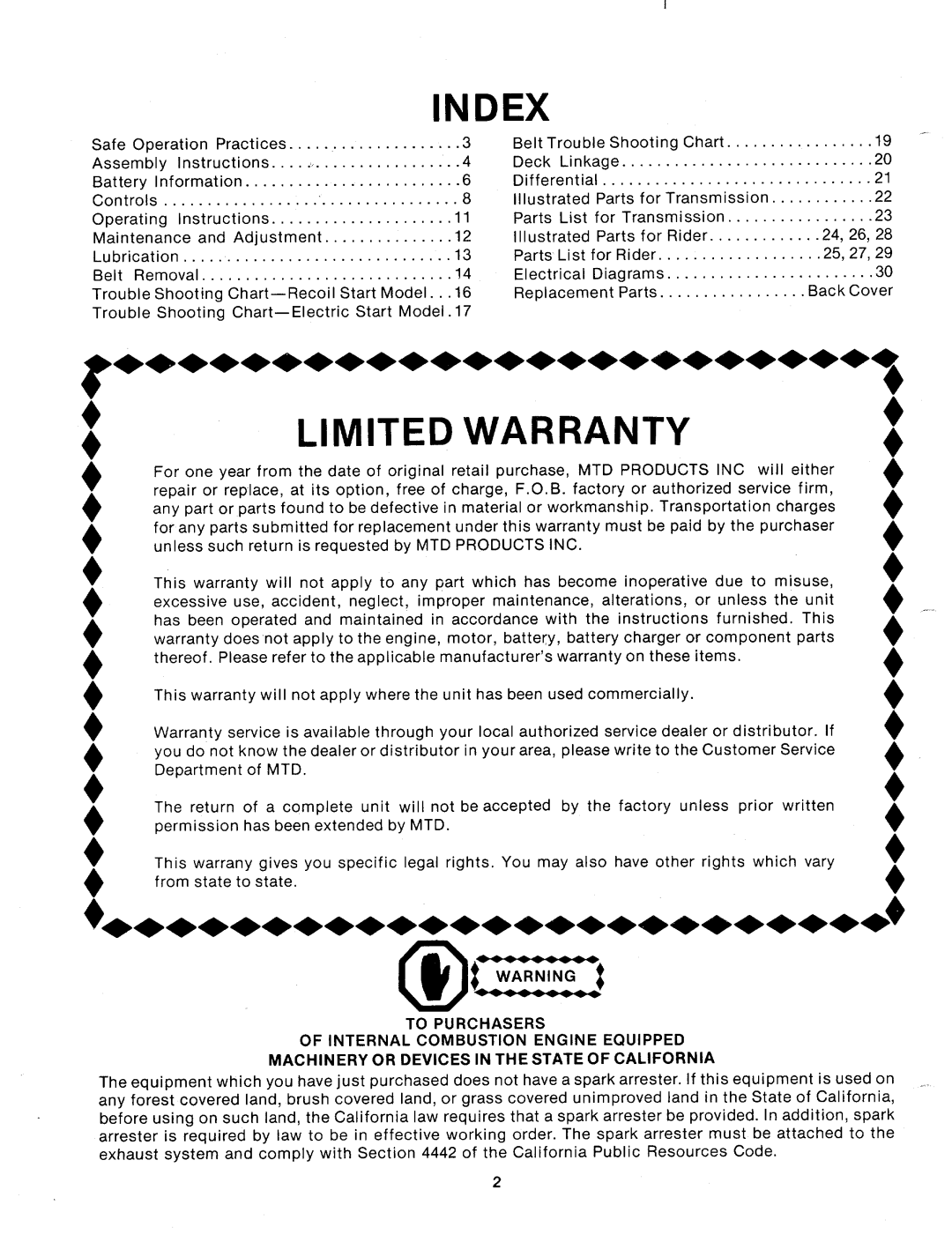 MTD 130-390A, 130-395A manual 