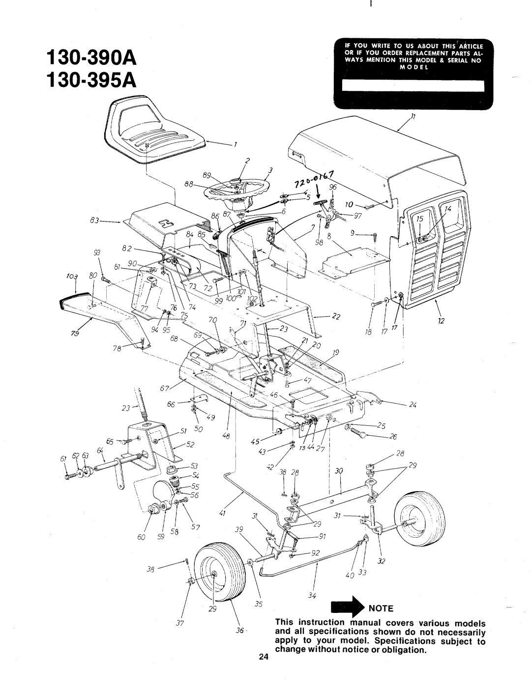 MTD 130-390A, 130-395A manual 