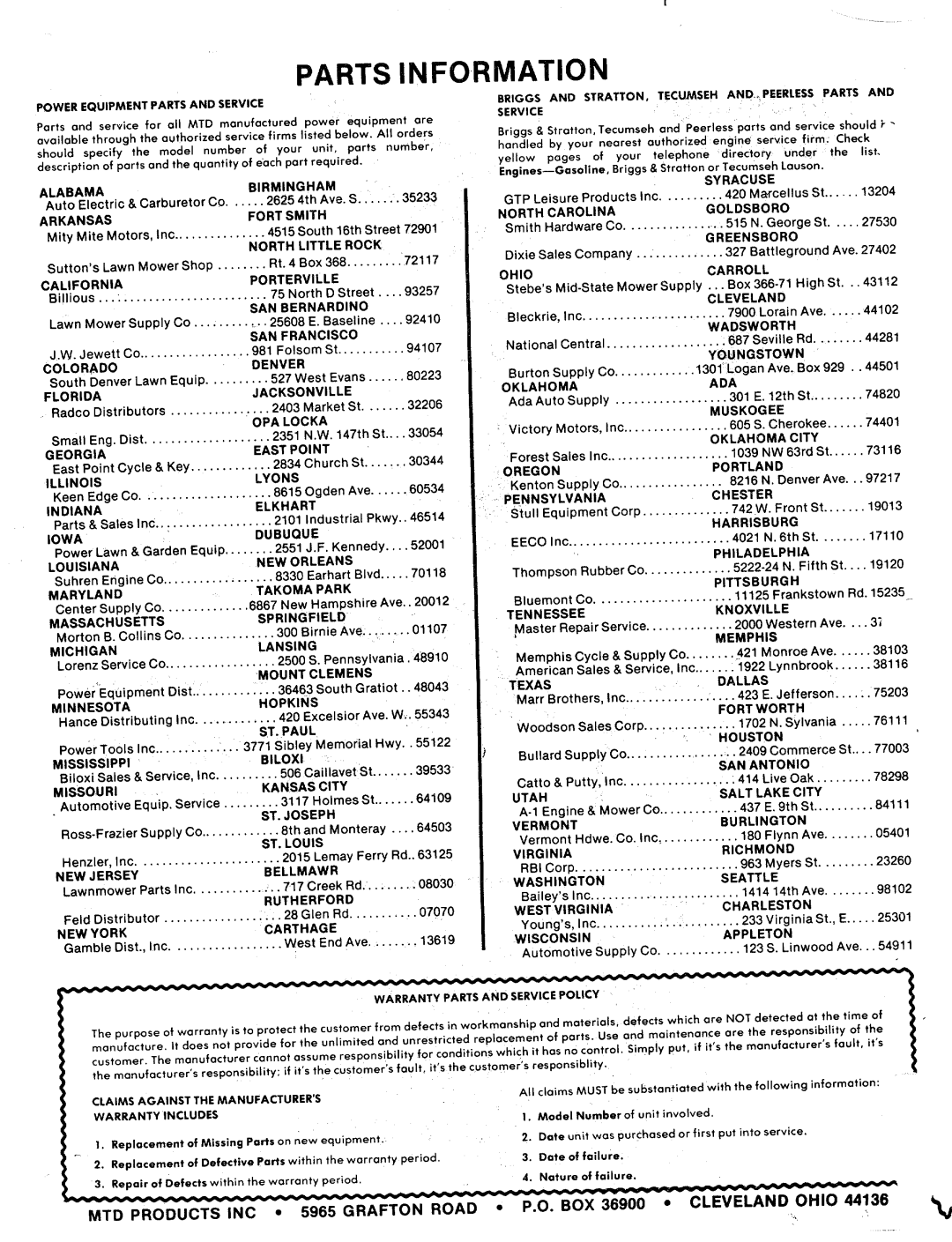 MTD 130-465A, 130-465-300, 130-466-300, 130-466A manual 