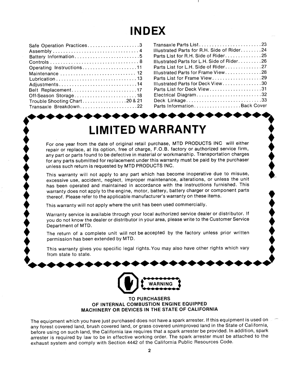 MTD 130-497A manual 