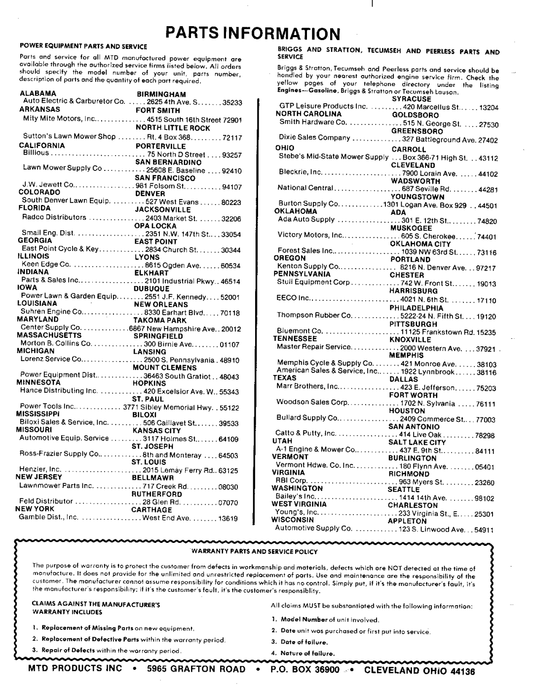 MTD 130-497A manual 