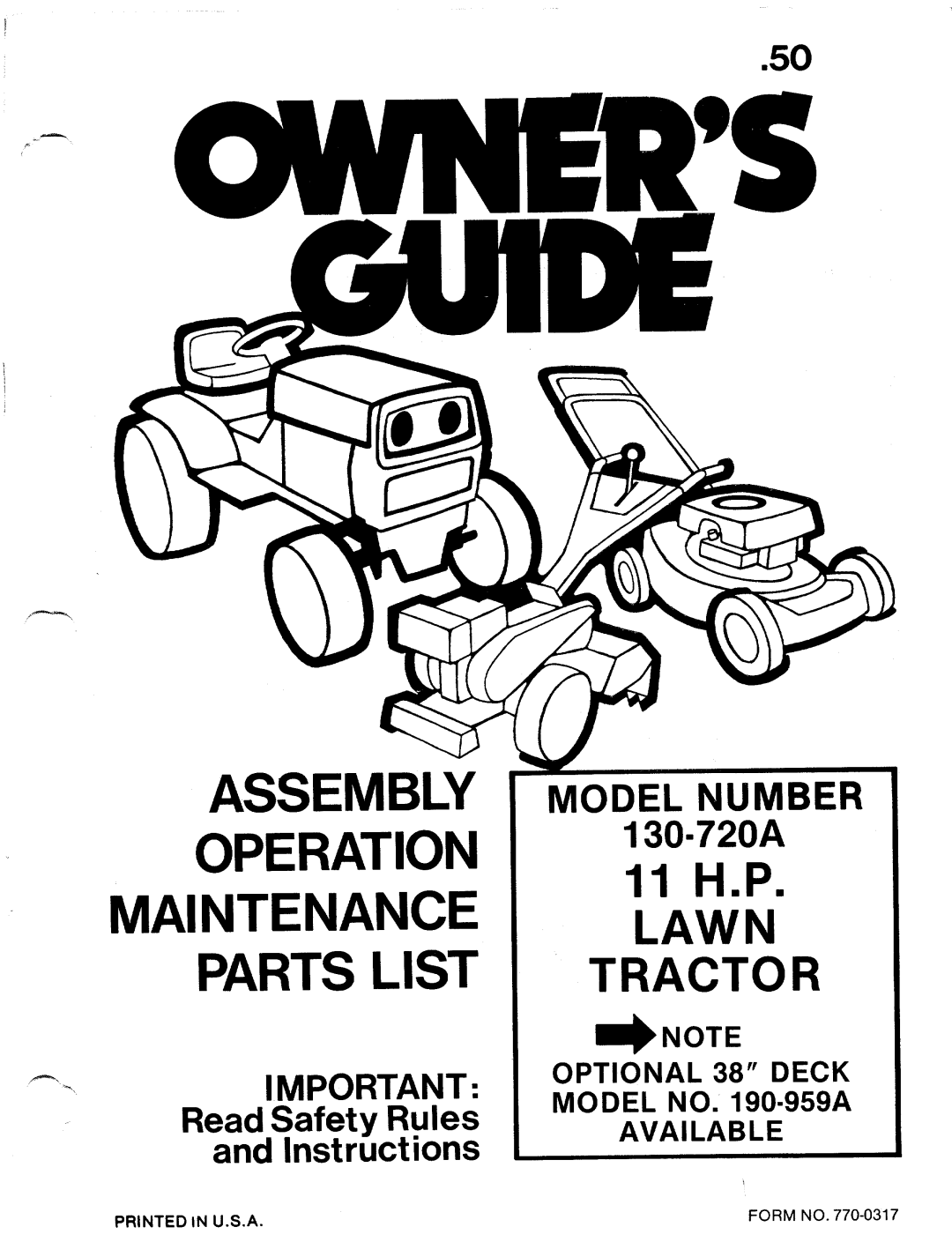 MTD 130-720A manual 