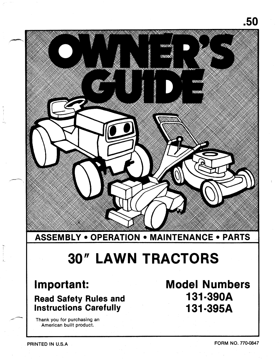 MTD 131-390A, 131-395A manual 