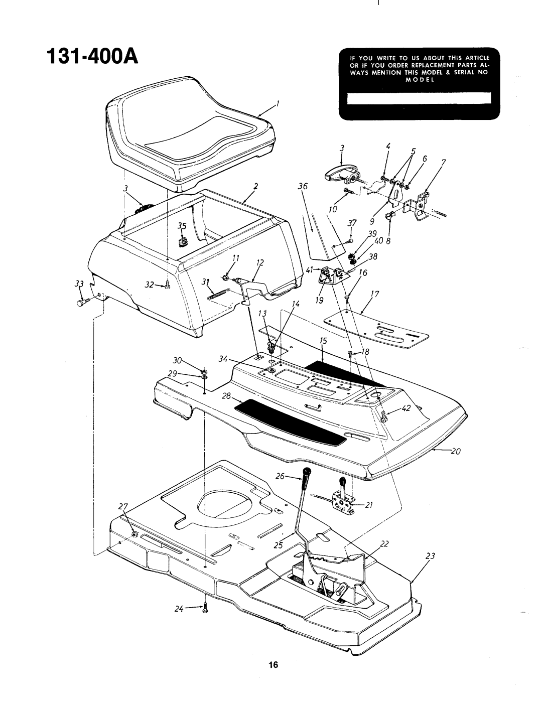 MTD 131-400A, 131-400-300 manual 