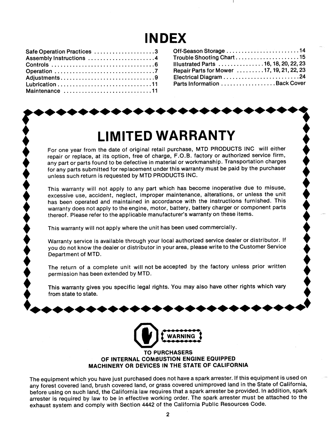 MTD 131-400A, 131-400-300 manual 