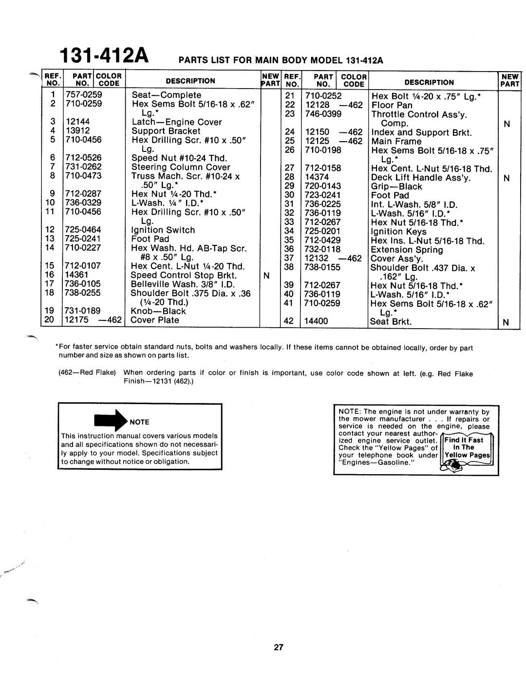 MTD 131-412A manual 