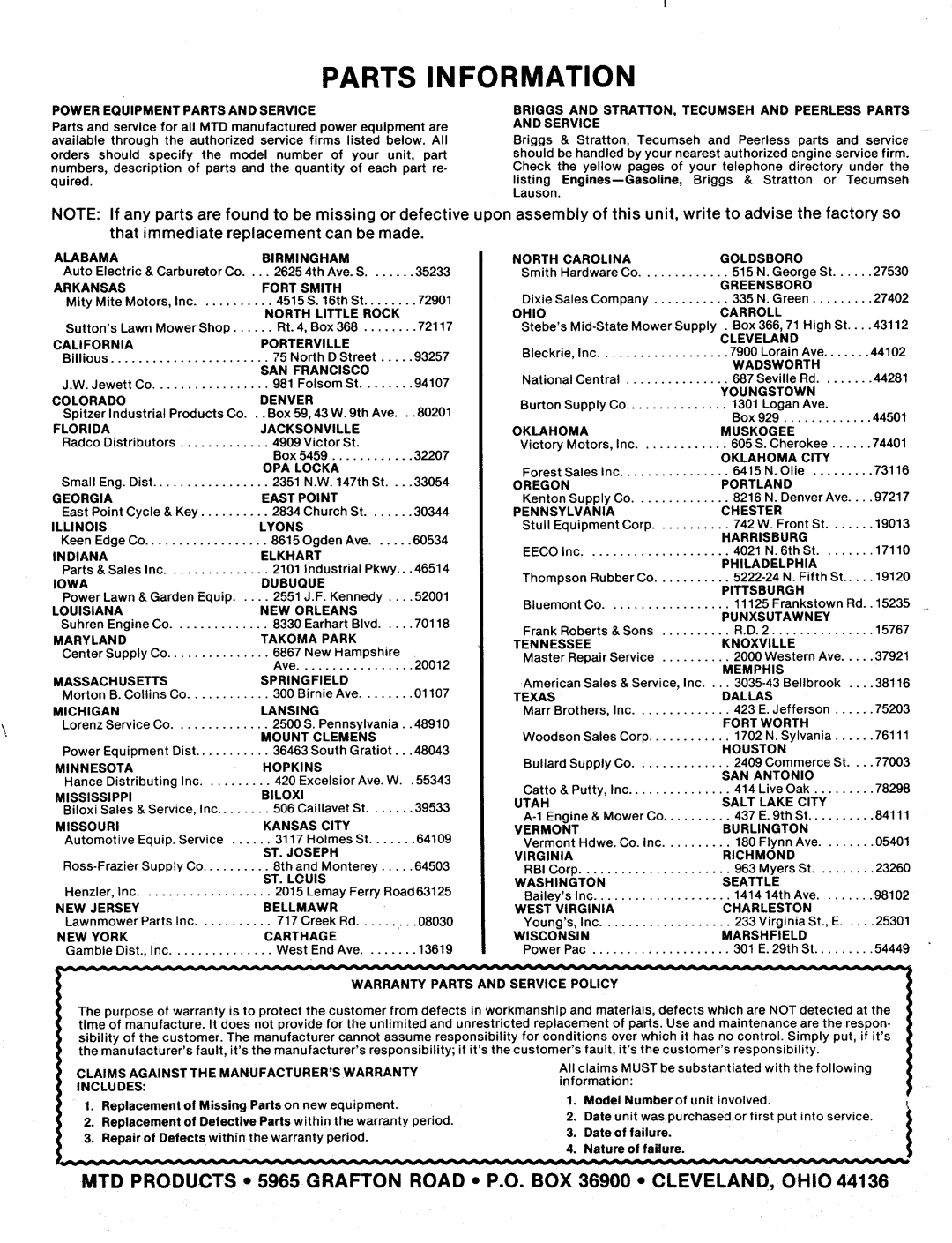 MTD 131-466A, 131-465A, 131-466-300, 131-465-300 manual 