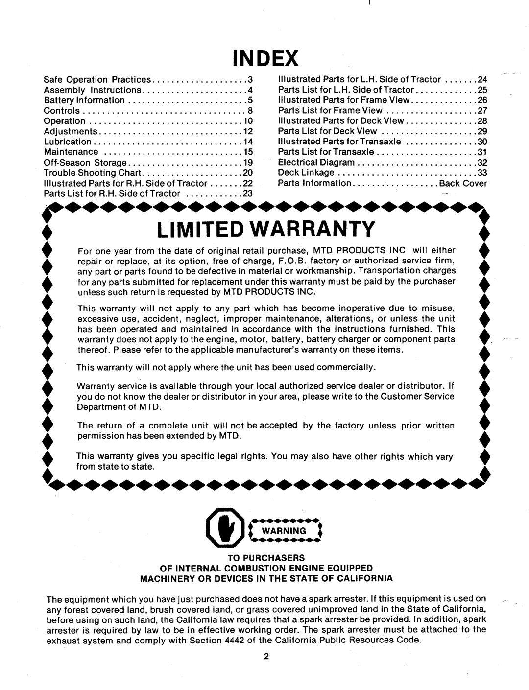 MTD 131-498A manual 