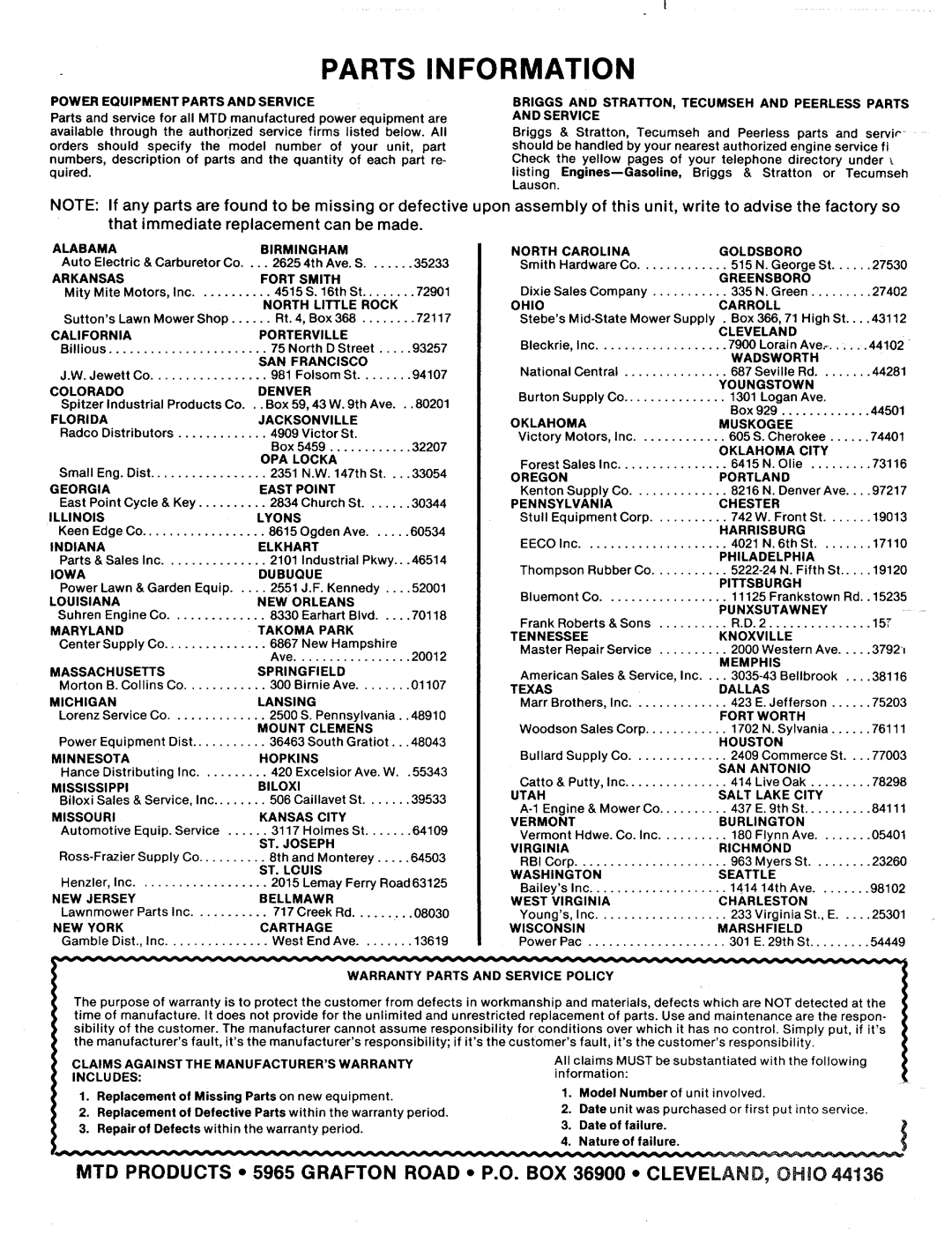 MTD 131-498A manual 