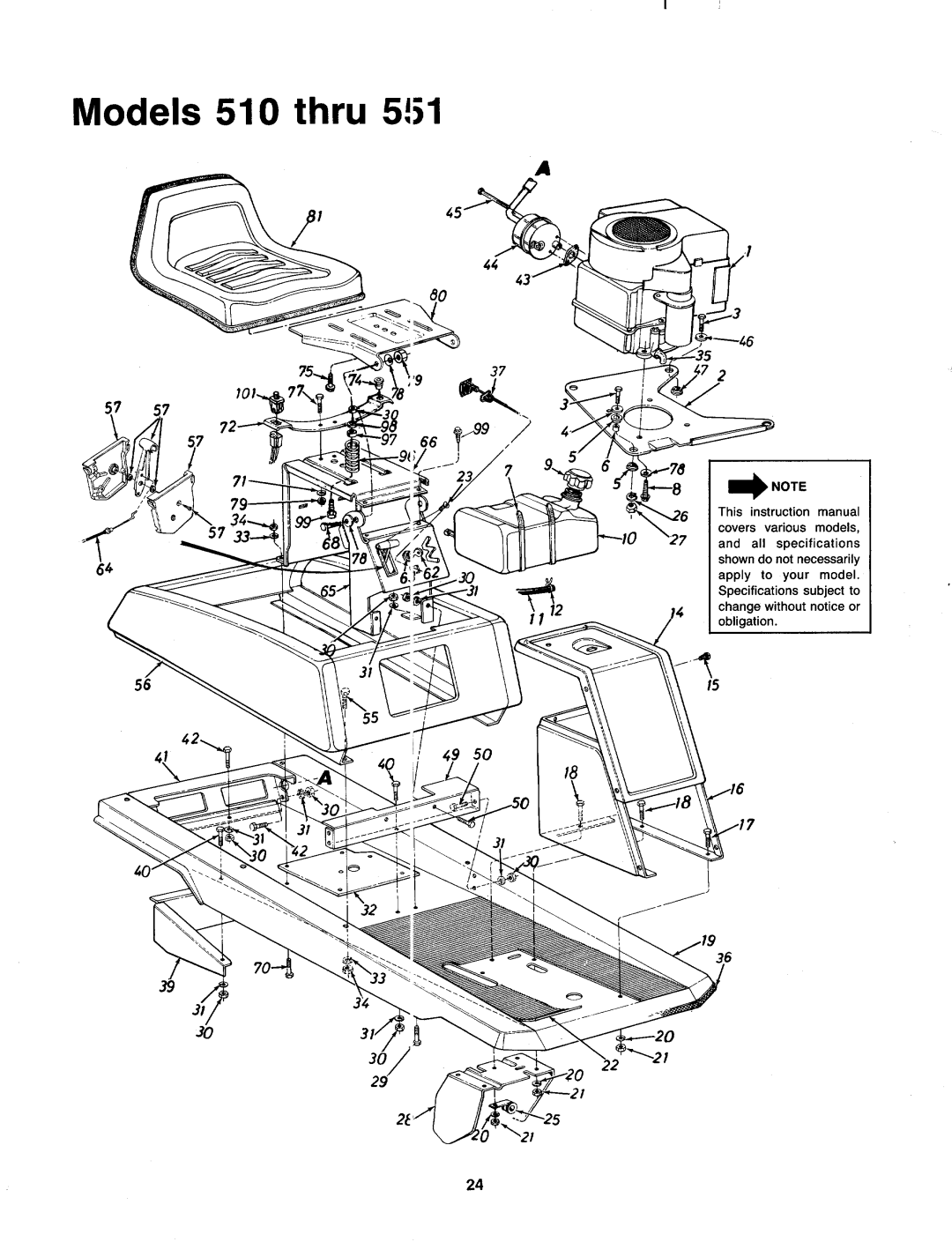 MTD 131-511-000, 131-510-000, 131-530-000, 131-520-000, 131-550-000, 131-551-000, 131-521-000, 131-531-000 manual 