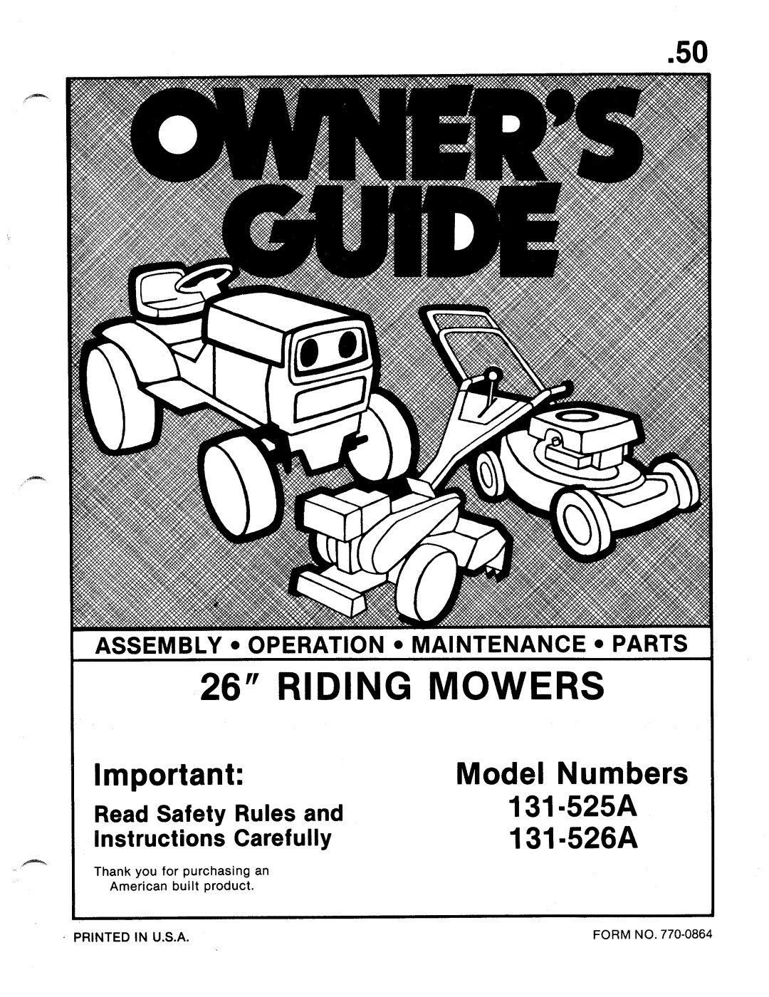 MTD 131-526A, 131-525A manual 