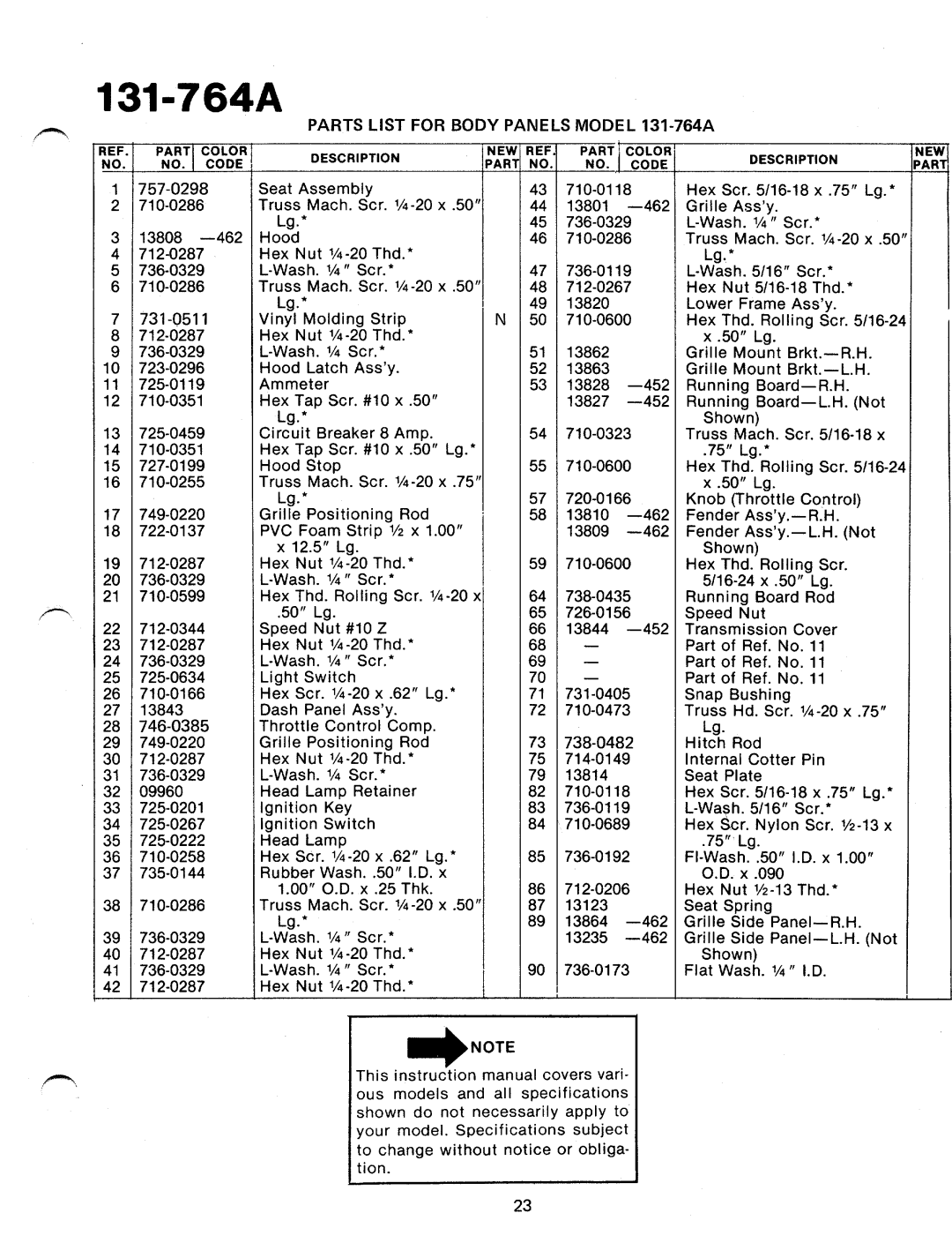 MTD 131-764A manual 