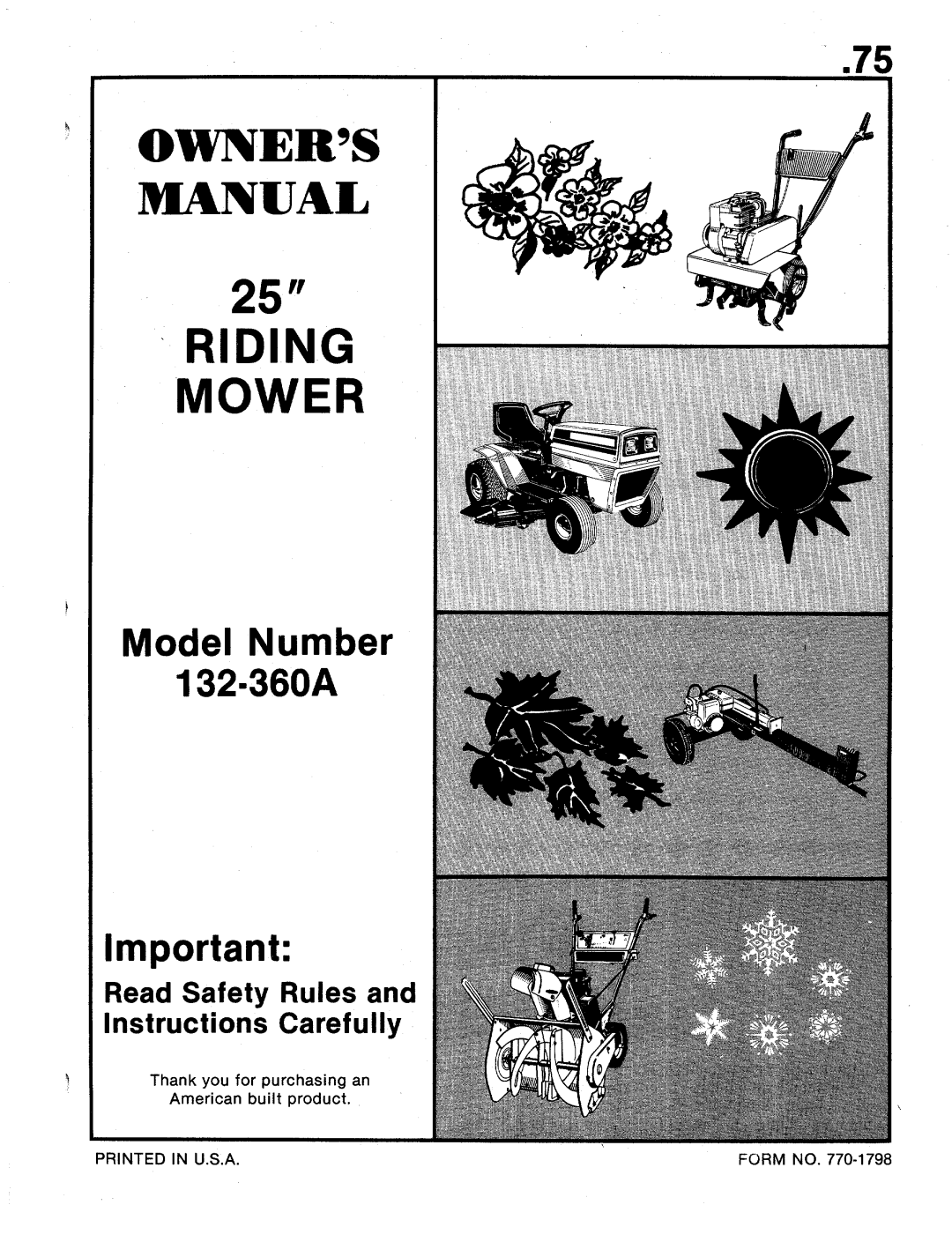 MTD 132-360A manual 