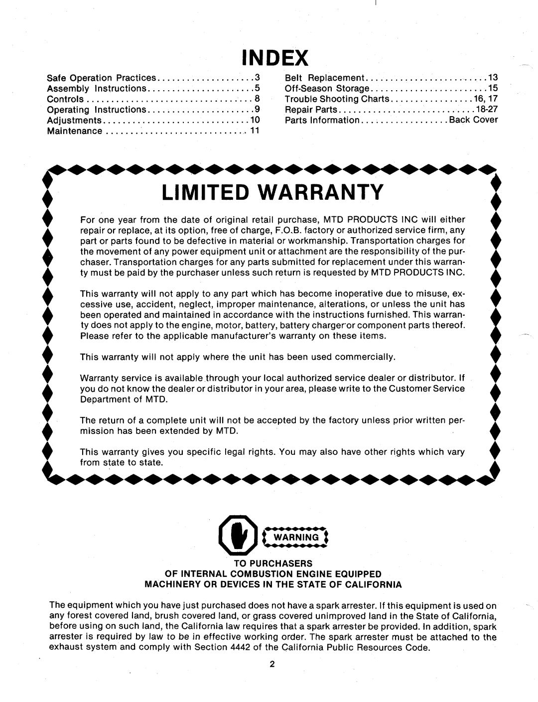 MTD 132-360A manual 