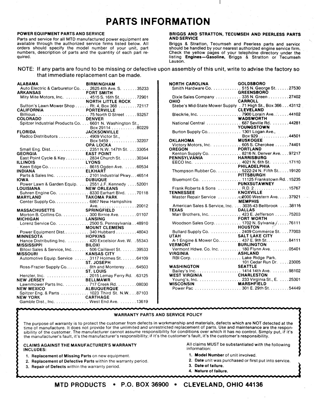 MTD 132-360A manual 