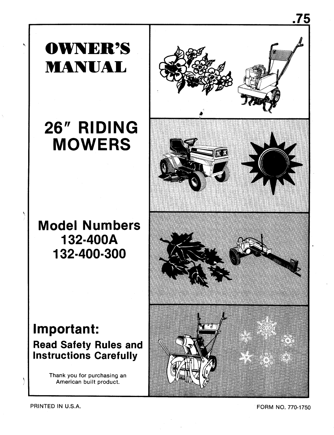 MTD 132-400A, 132-400-300 manual 