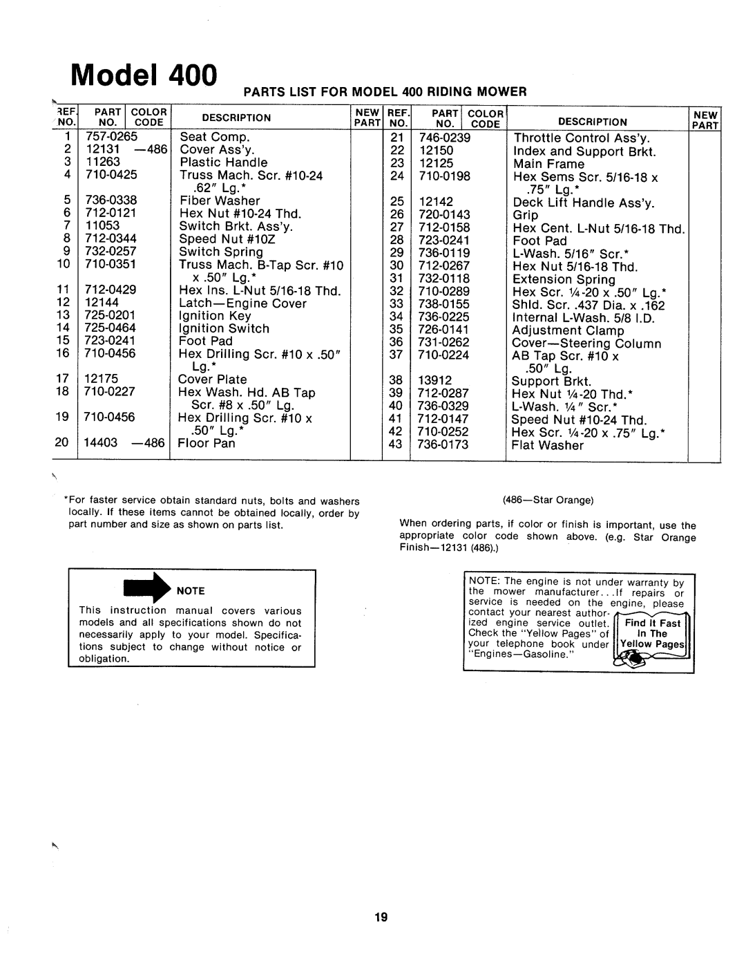 MTD 132-400A, 132-400-300 manual 