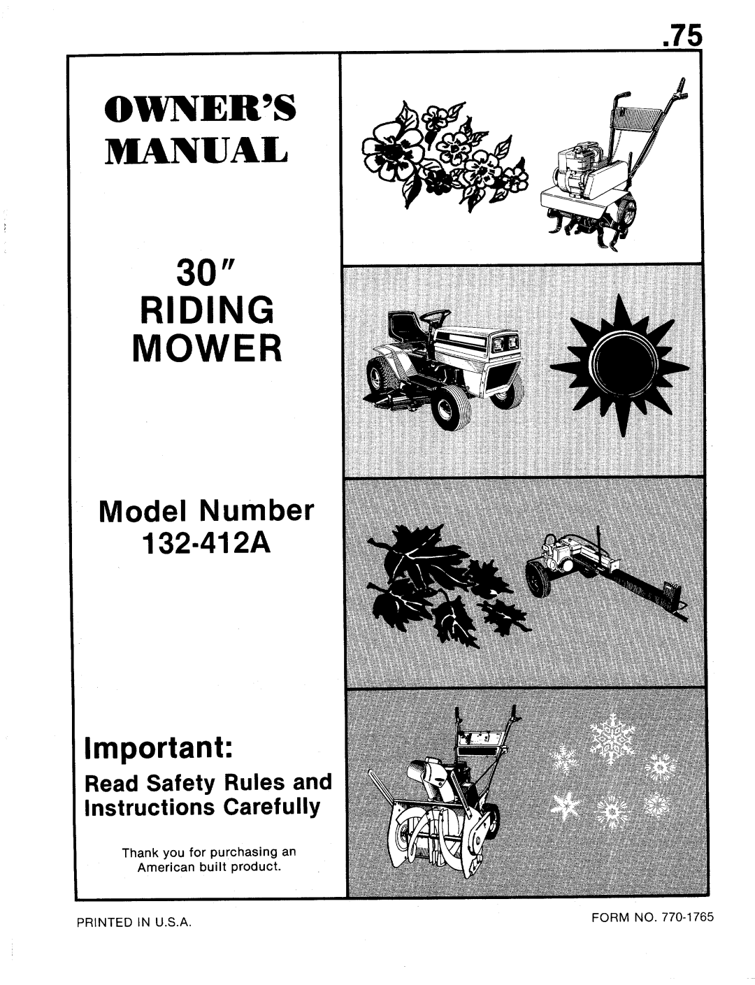 MTD 132-412A manual 