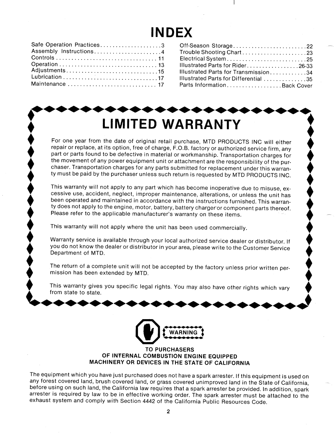 MTD 132-412A manual 